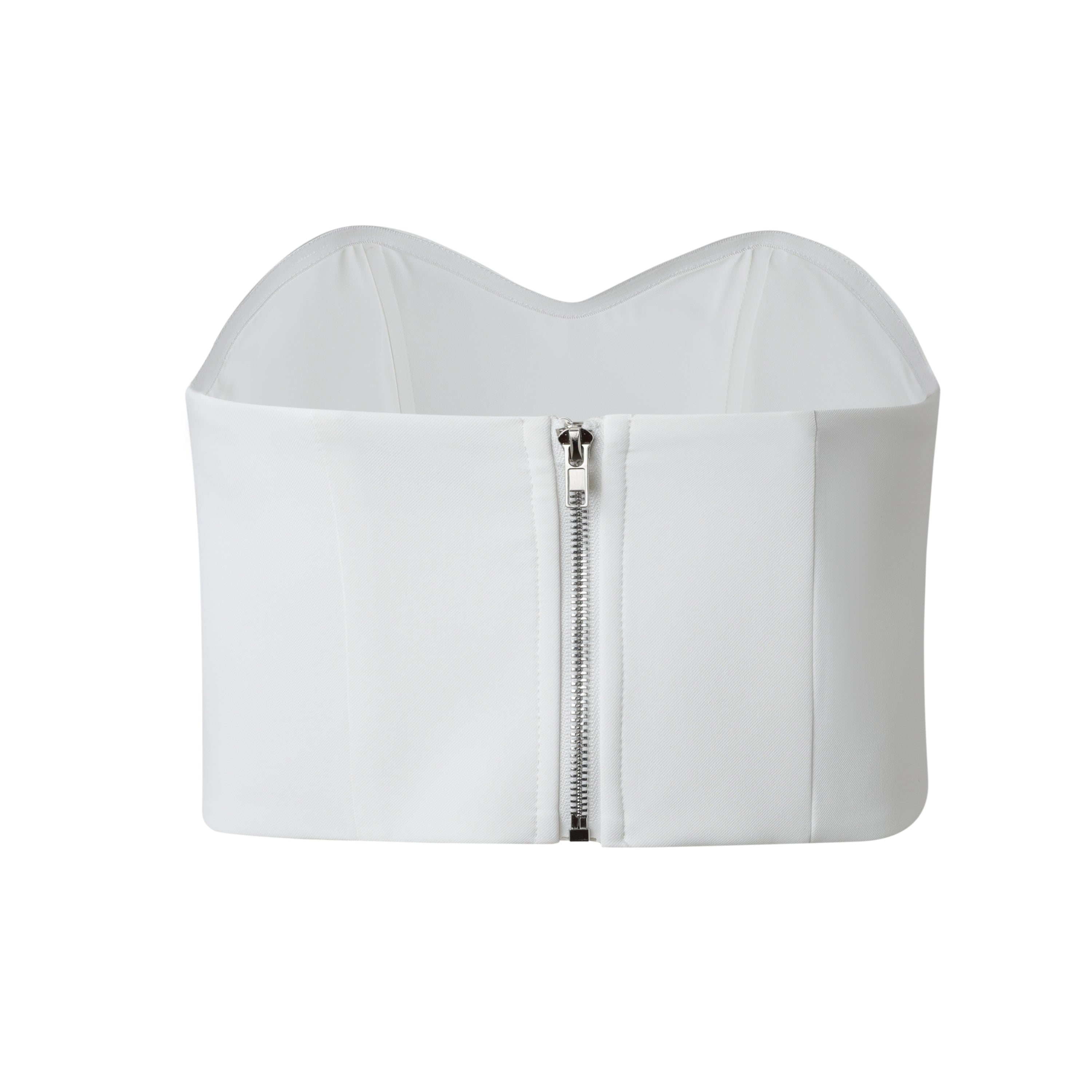 Back Of White Crop Suiting Bustier