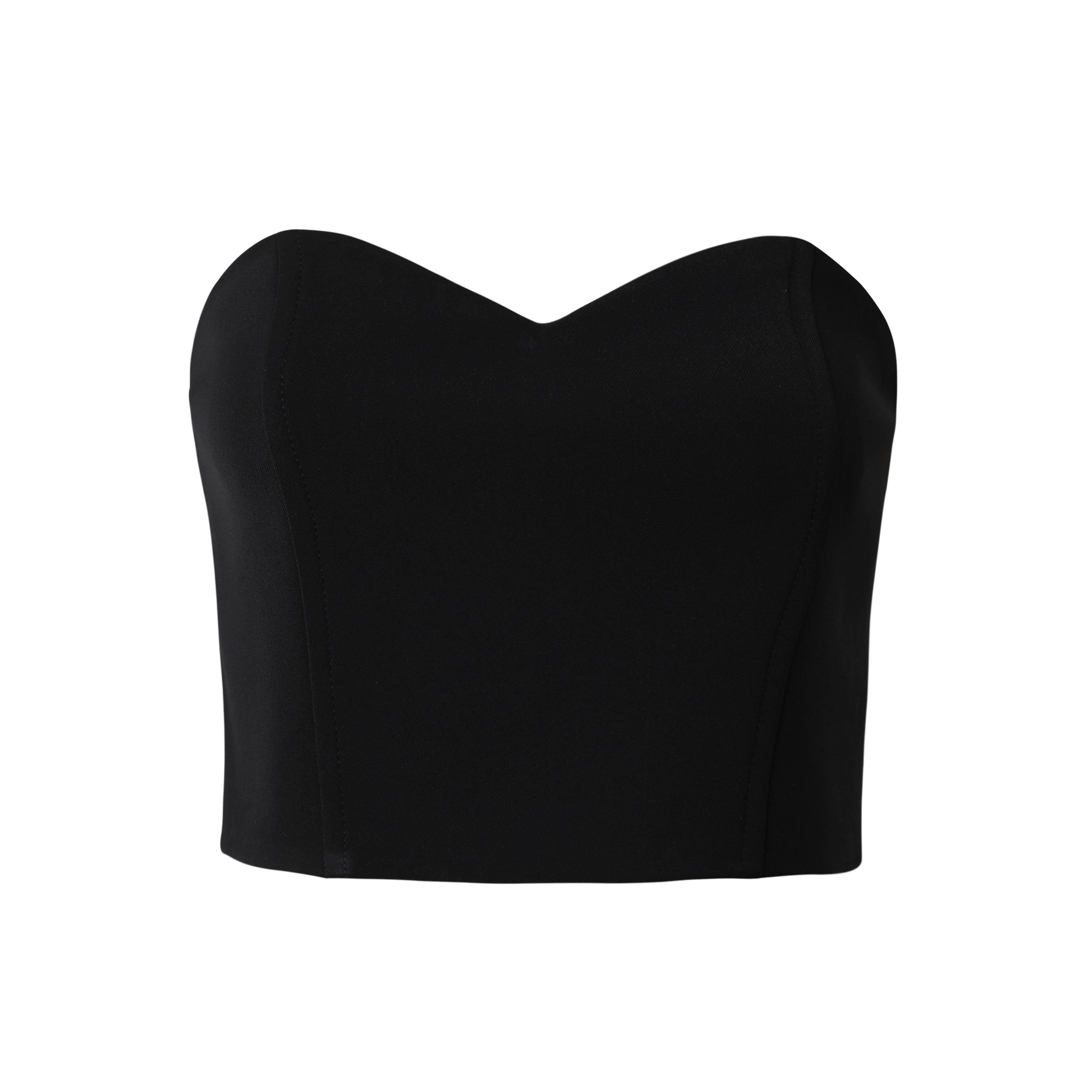 Black Crop Suiting Bustier