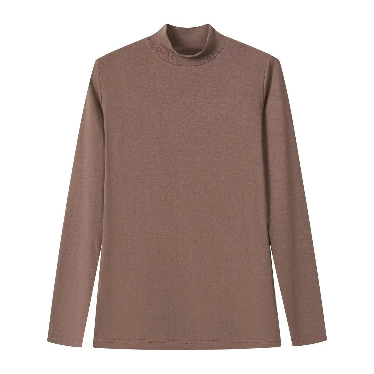 brown modal Mockneck tee