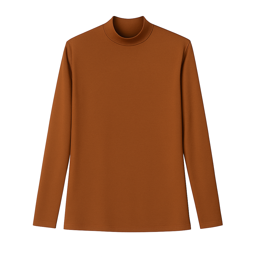 Cognac modal mockneck tee