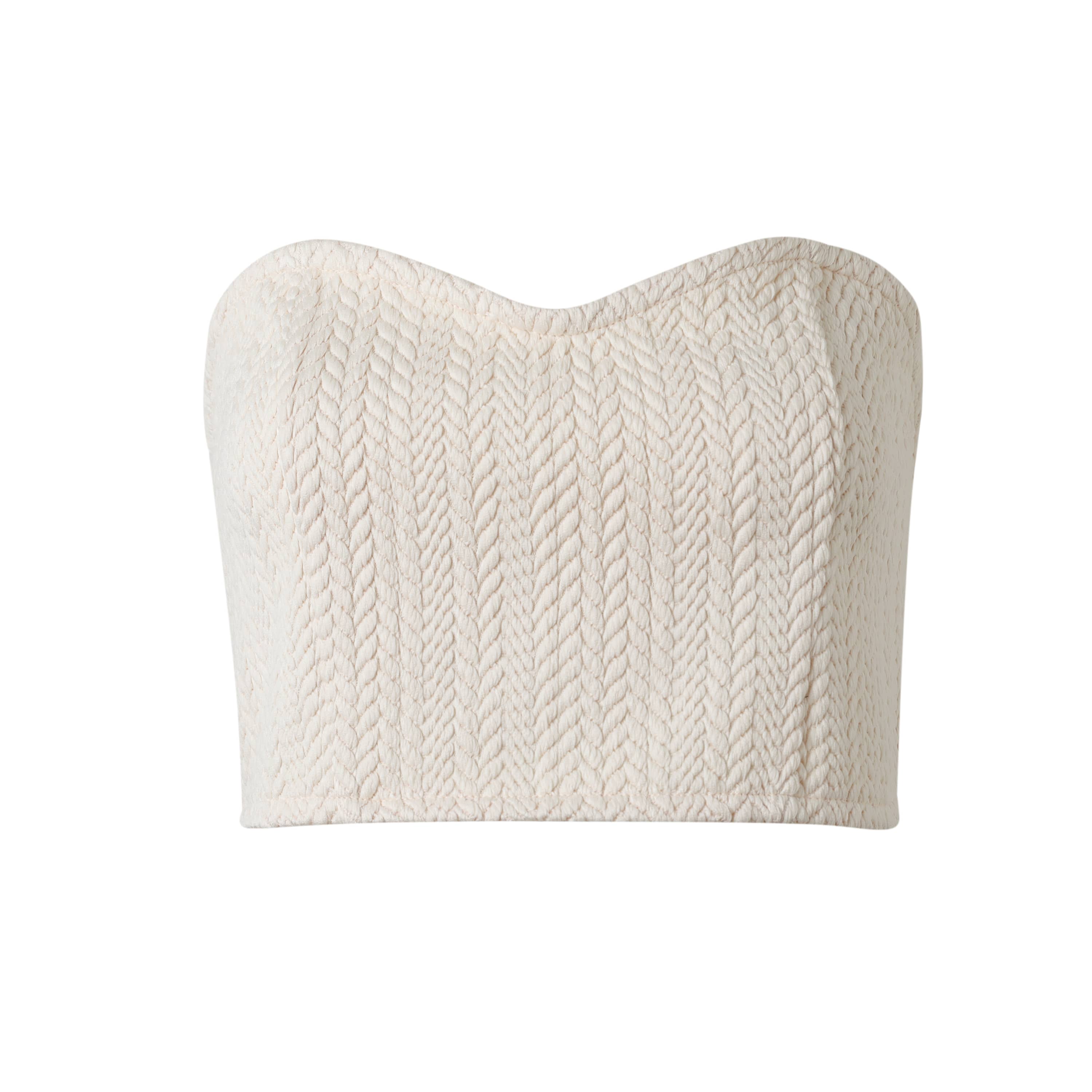 Cream Knit Crop Bustier – Women's Knit Bustier | SYLC Designs