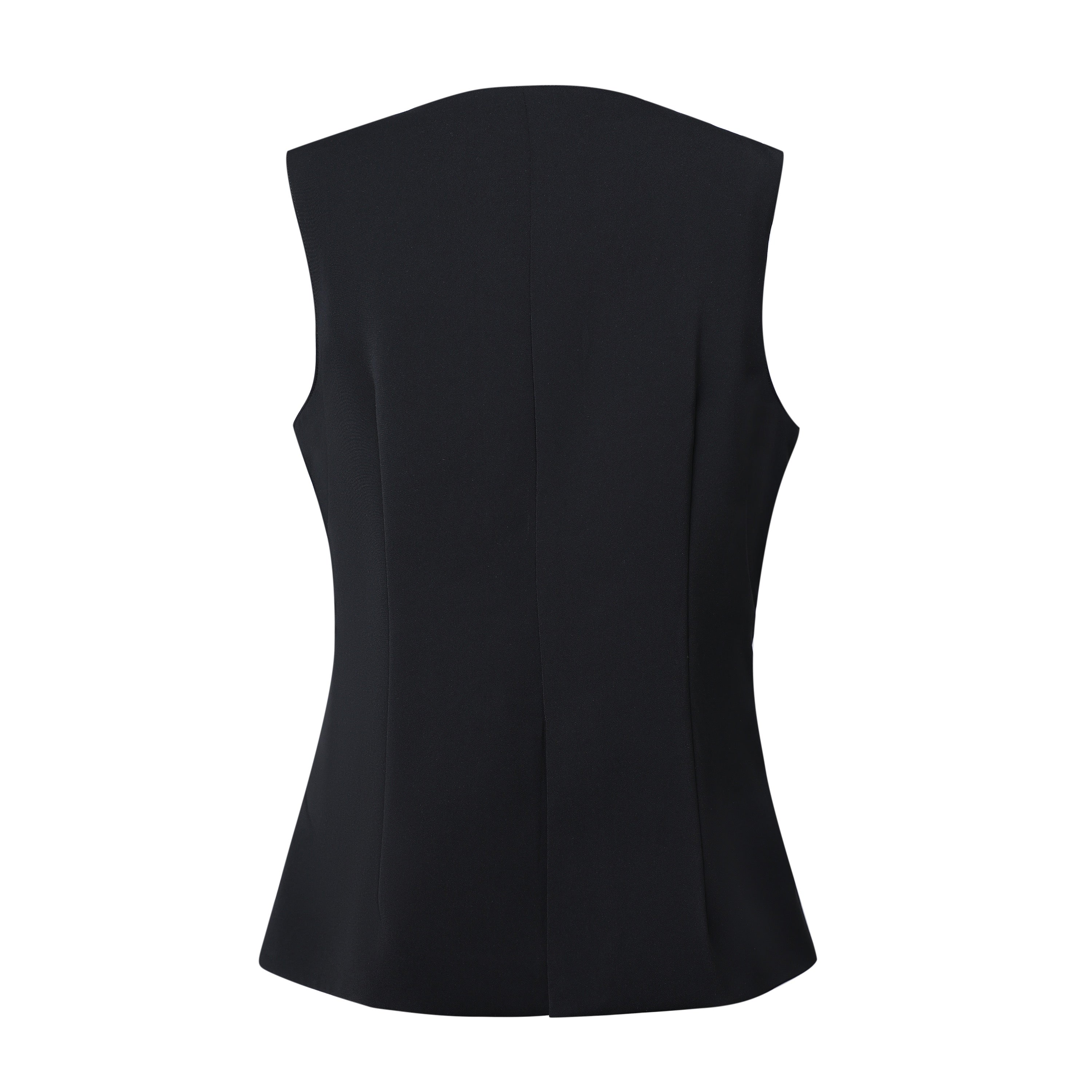 women's black suiting vest on a white background