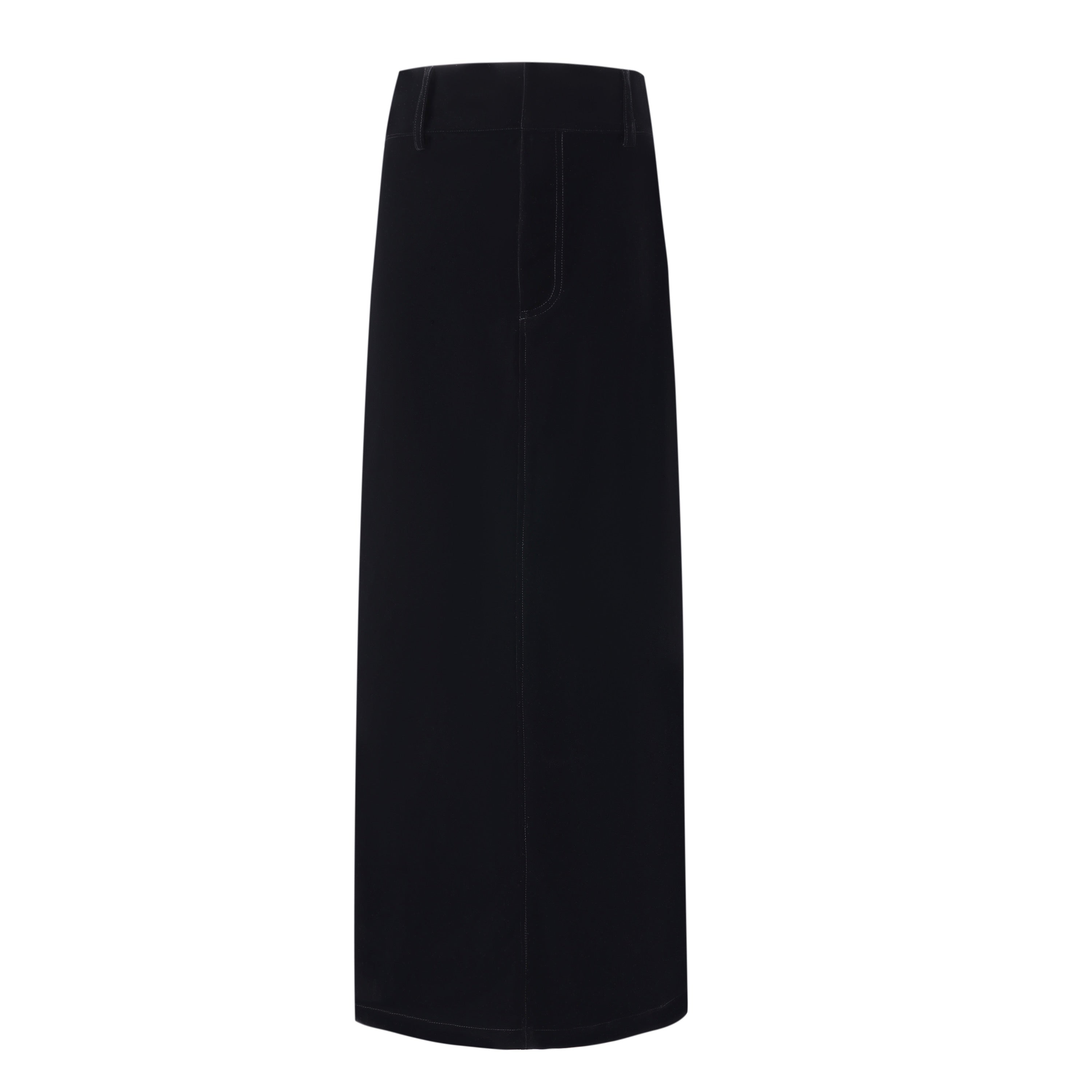 black velvet maxi skirt