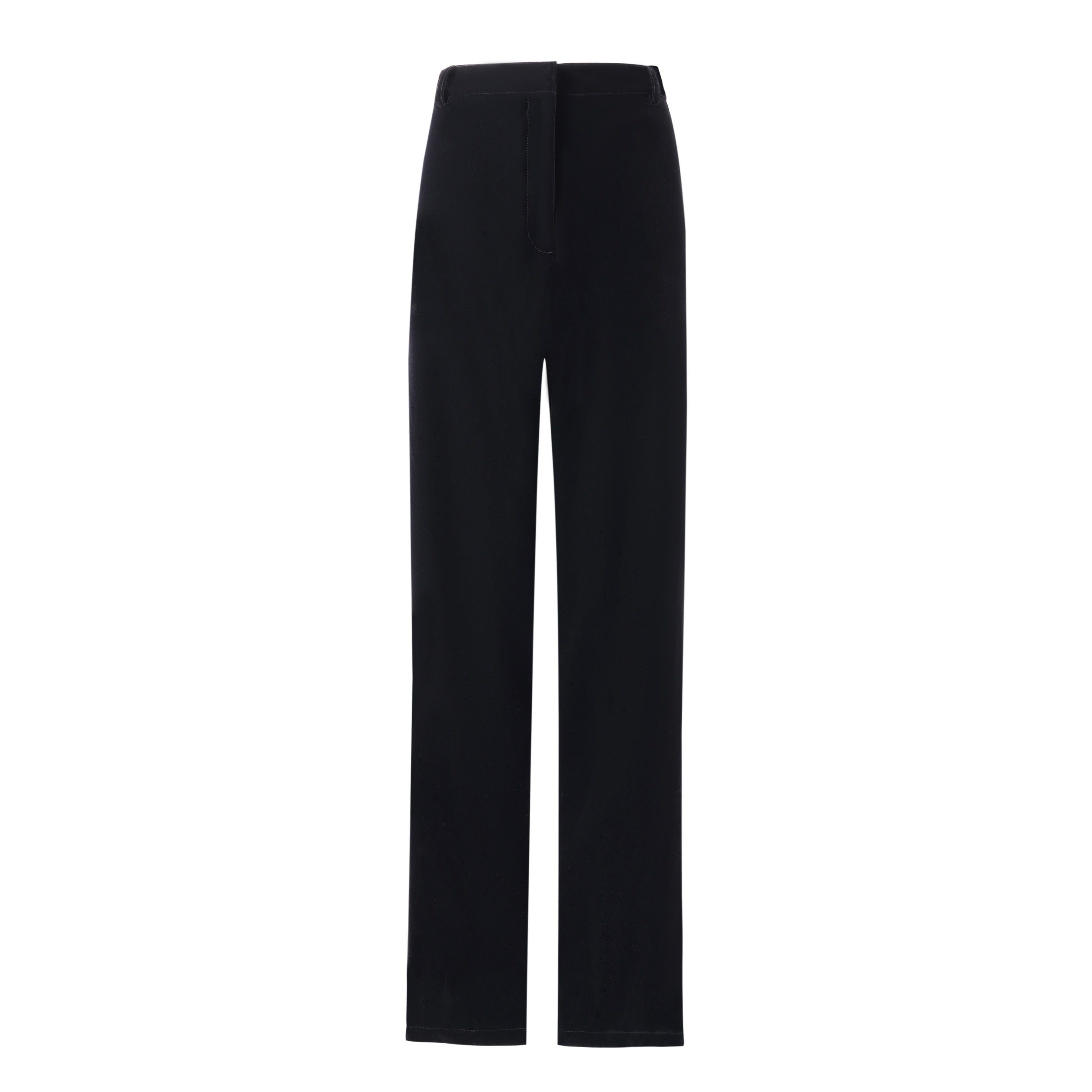 black velvet trouser on a white background