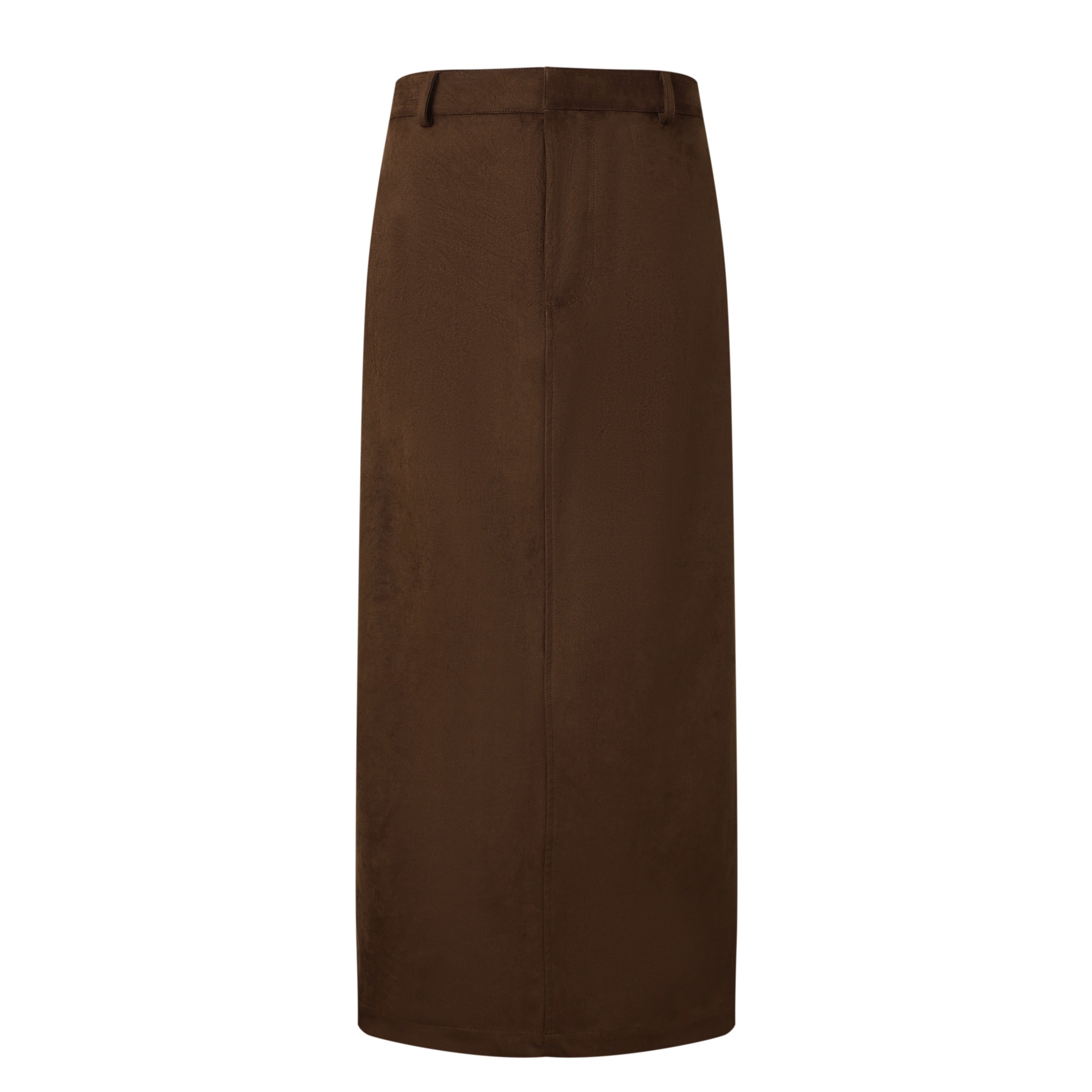 brown suede maxi skirt