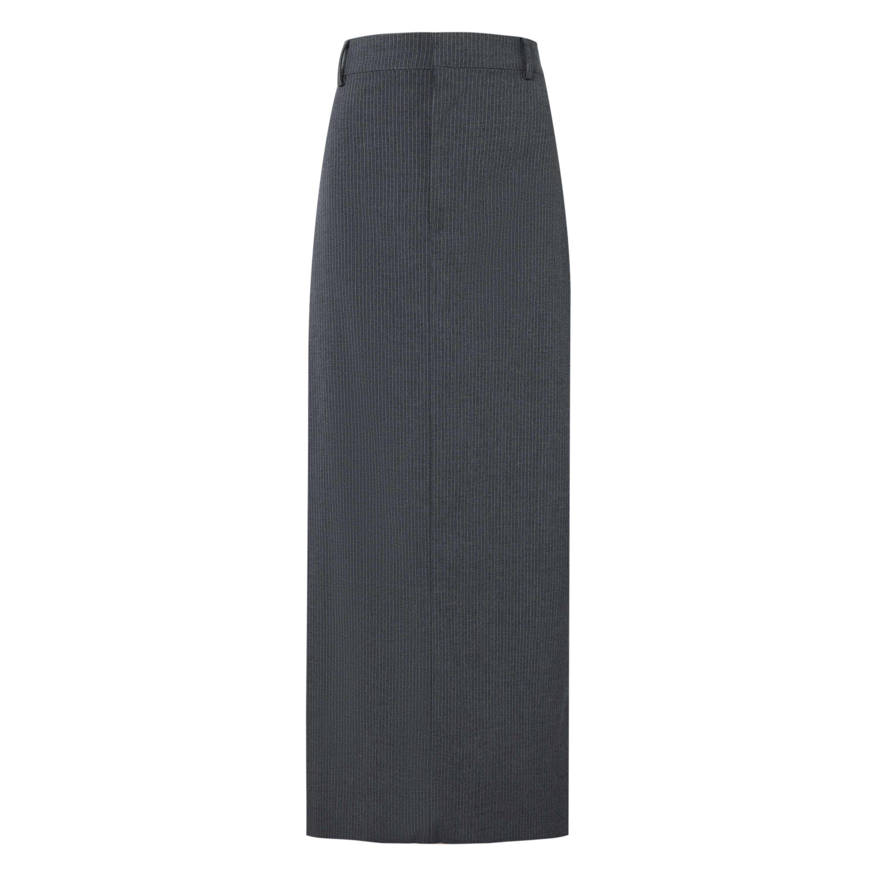 grey pinstripe maxi skirt