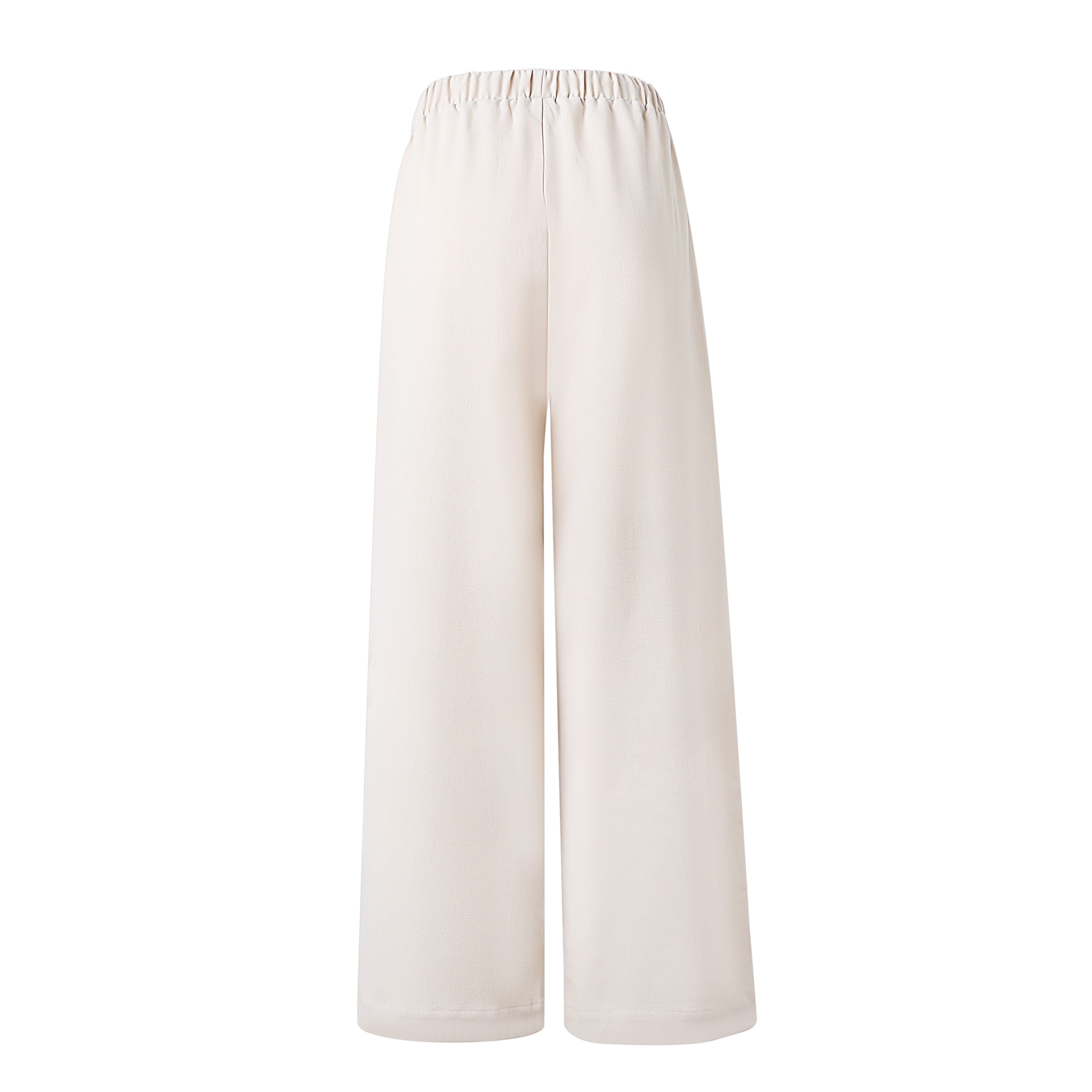Sylc Designs Womens Beige Cotton Elastic Beach Pants