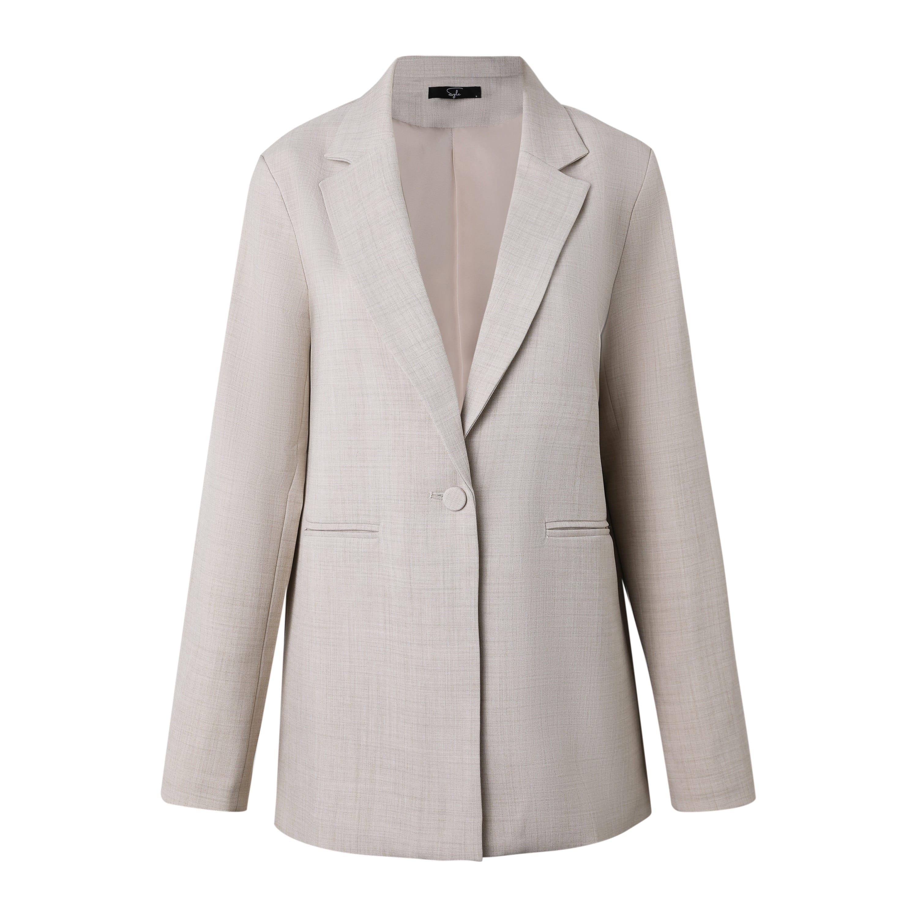 SYLC Designs Womens Beige Linen Blazer