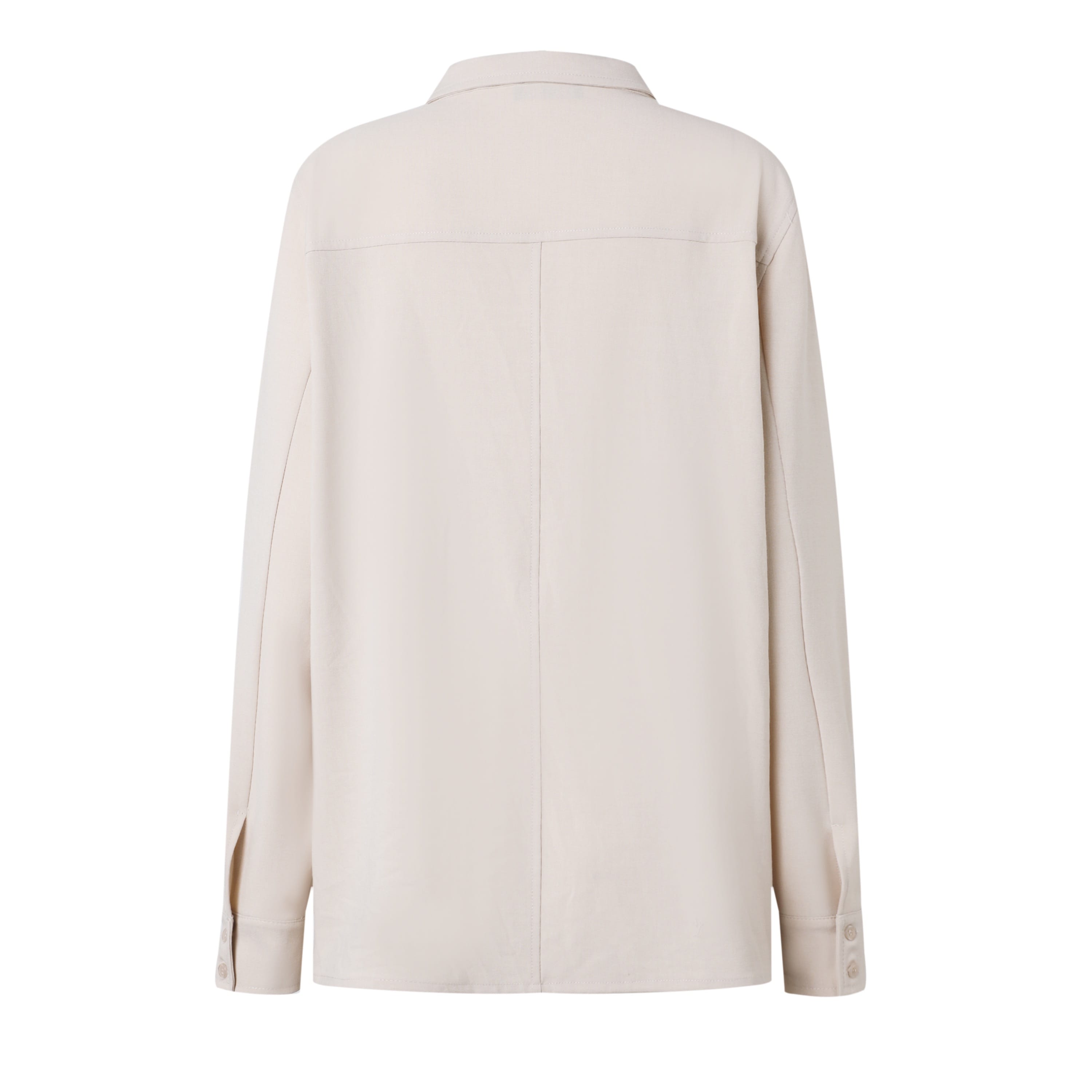Sylc Designs Womens Beige Long Sleeve Pocket Button Down