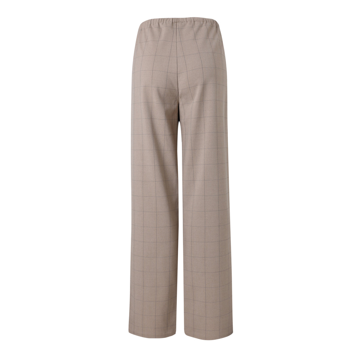 SYLC Designs Womens Beige Plaid Wool Elastic Everyday Pant