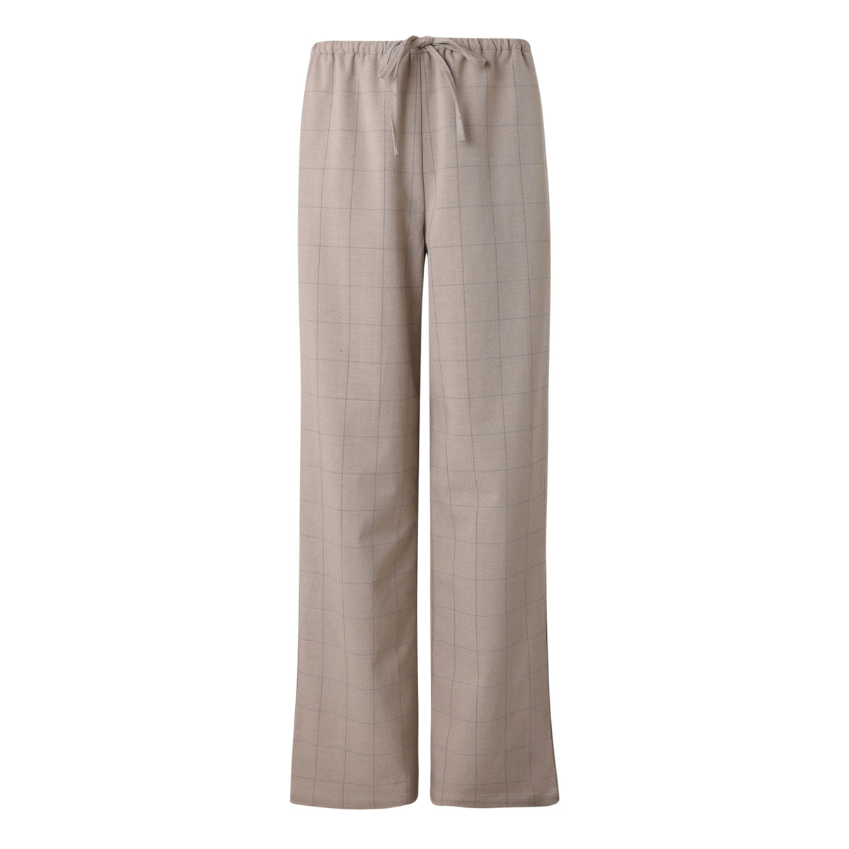 SYLC Designs Womens Beige Plaid Wool Elastic Everyday Pant