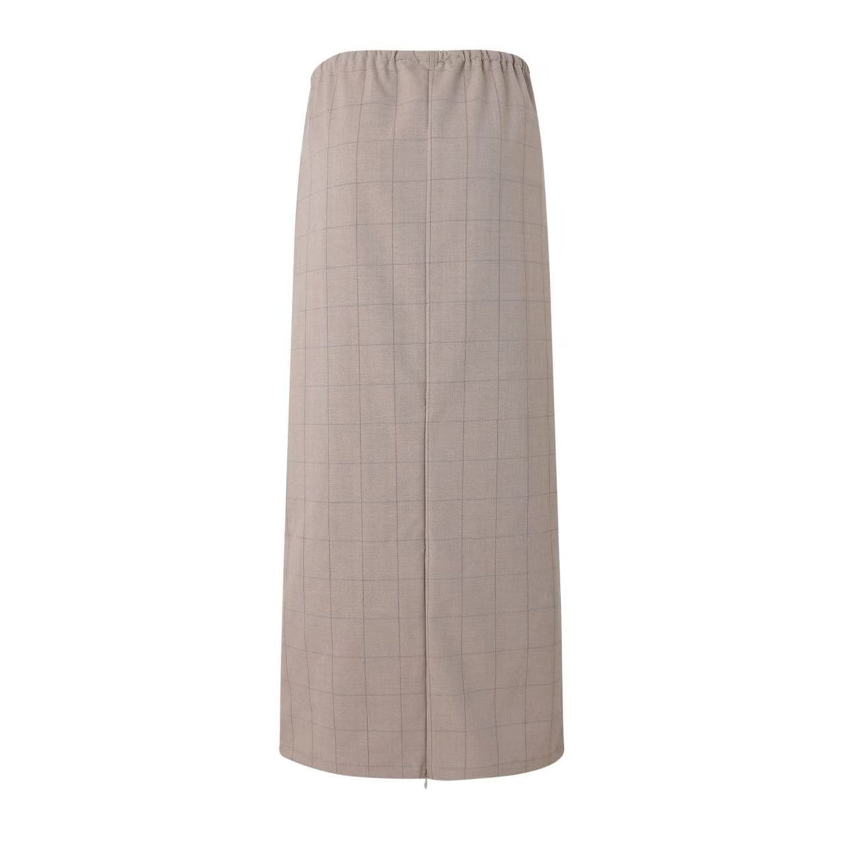 Sylc Designs Womens Beige Plaid Wool Elastic Everyday Skirt