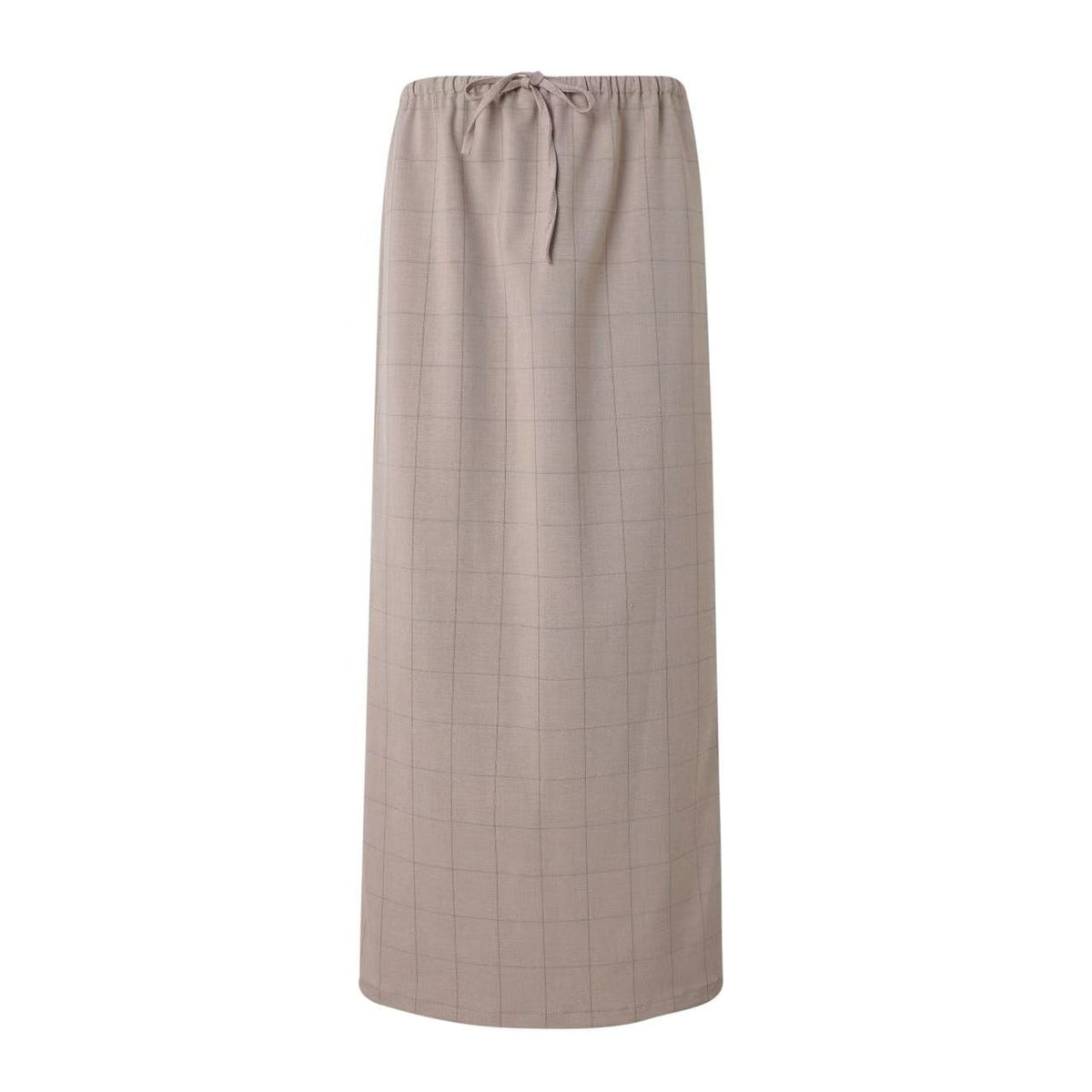 Sylc Designs Womens Beige Plaid Wool Elastic Everyday Skirt