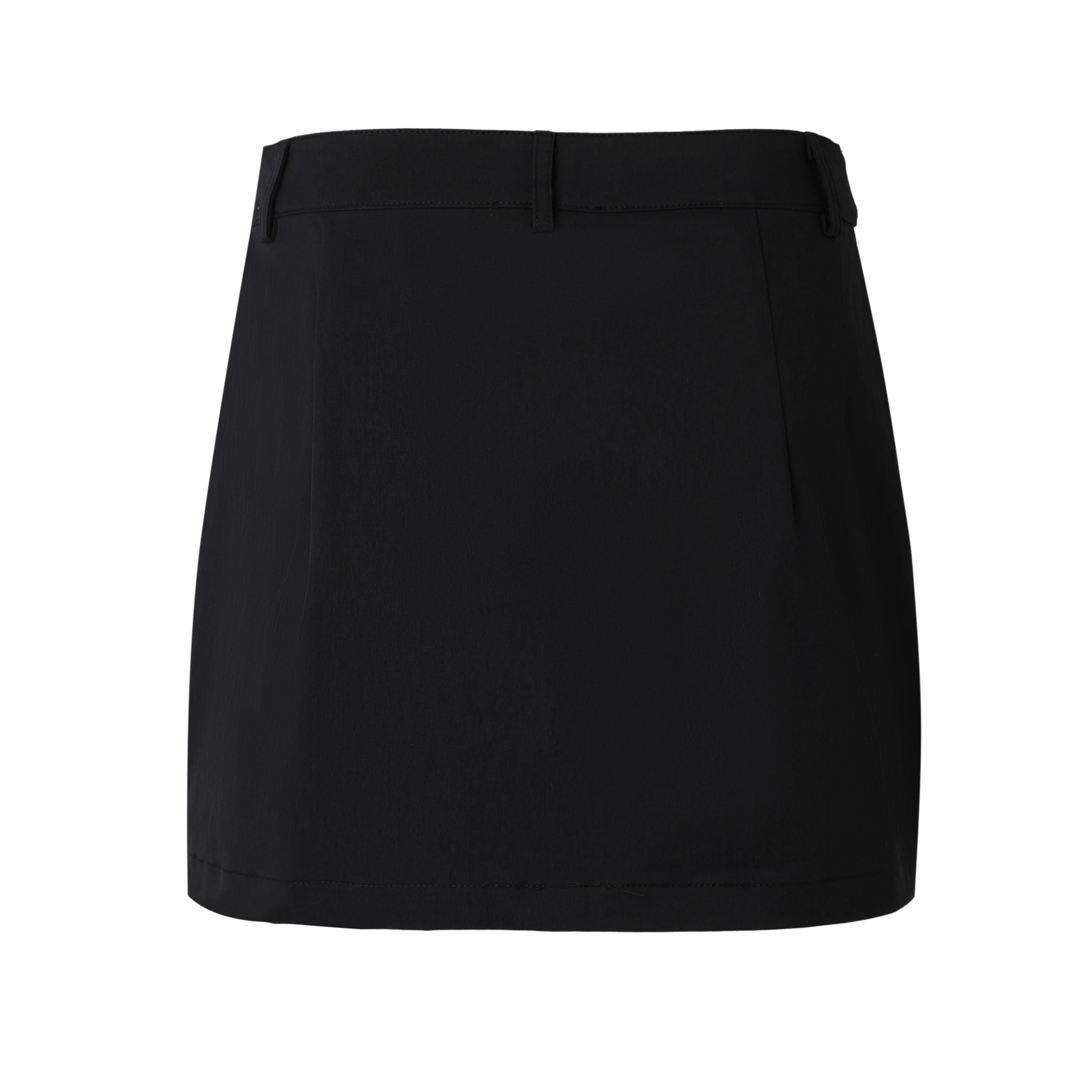 Sylc Designs Womens Black Nylon Cargo Mini Skirt
