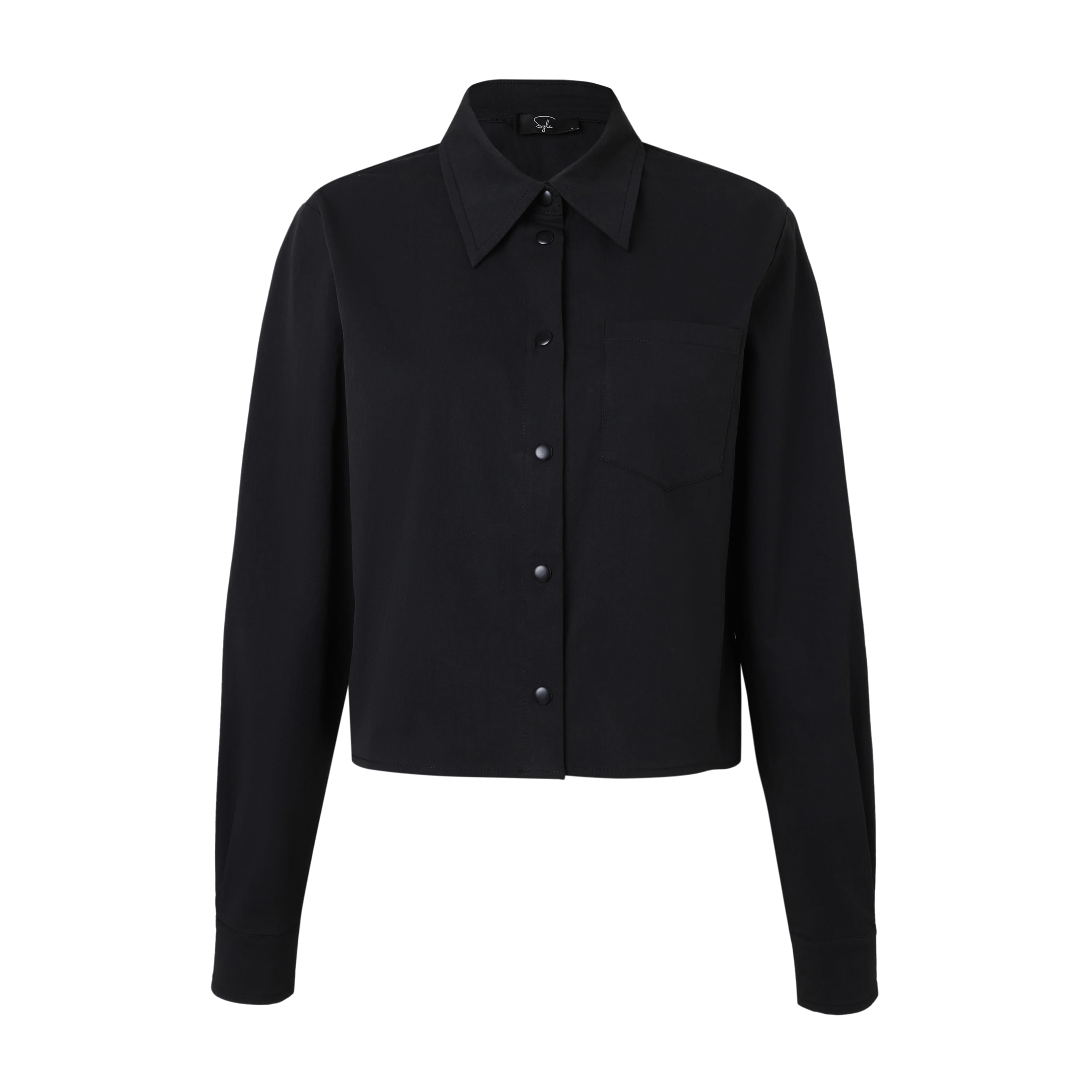Black Nylon Snap Button Down