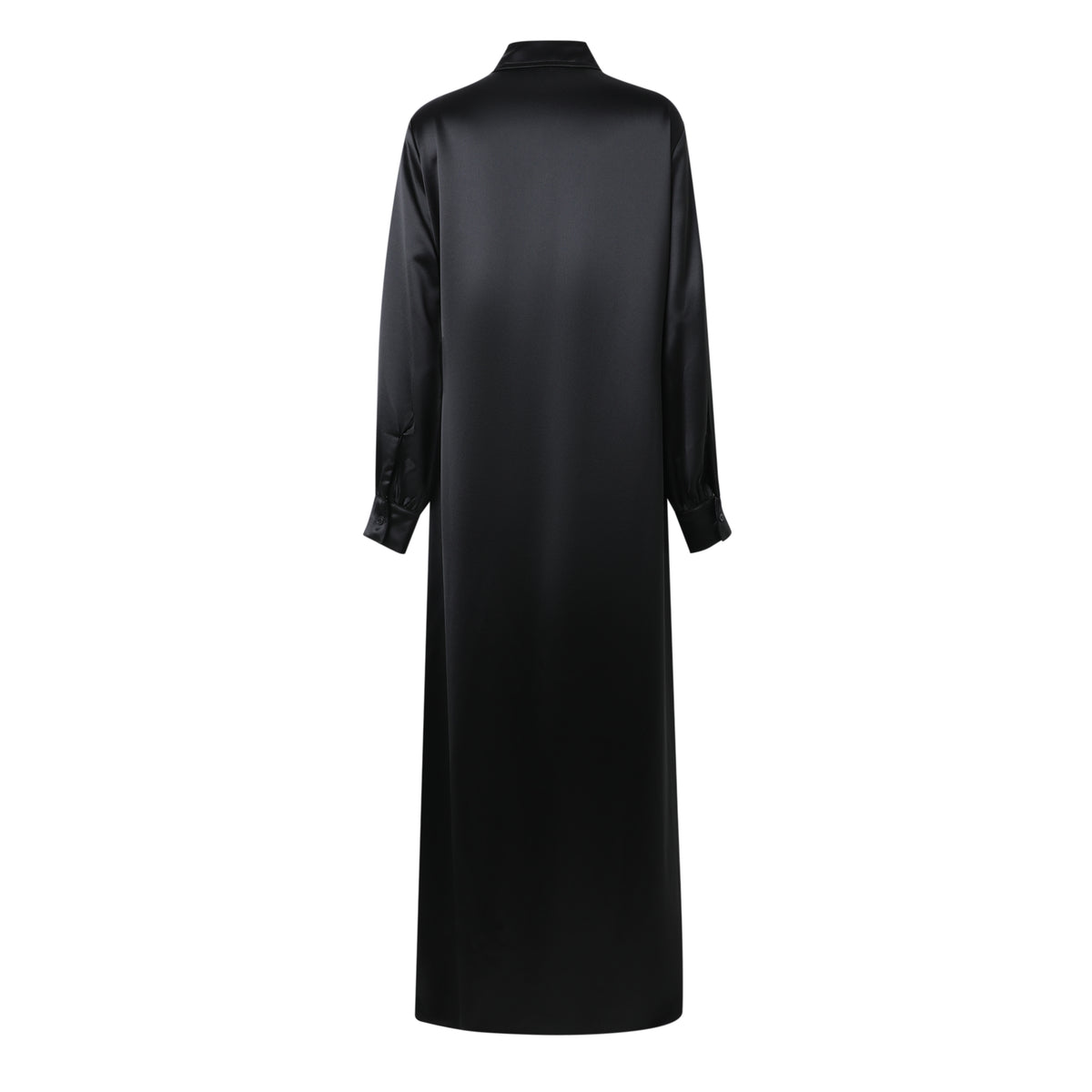 SYLC Designs Womens Black Satin Wrap Maxi Dress