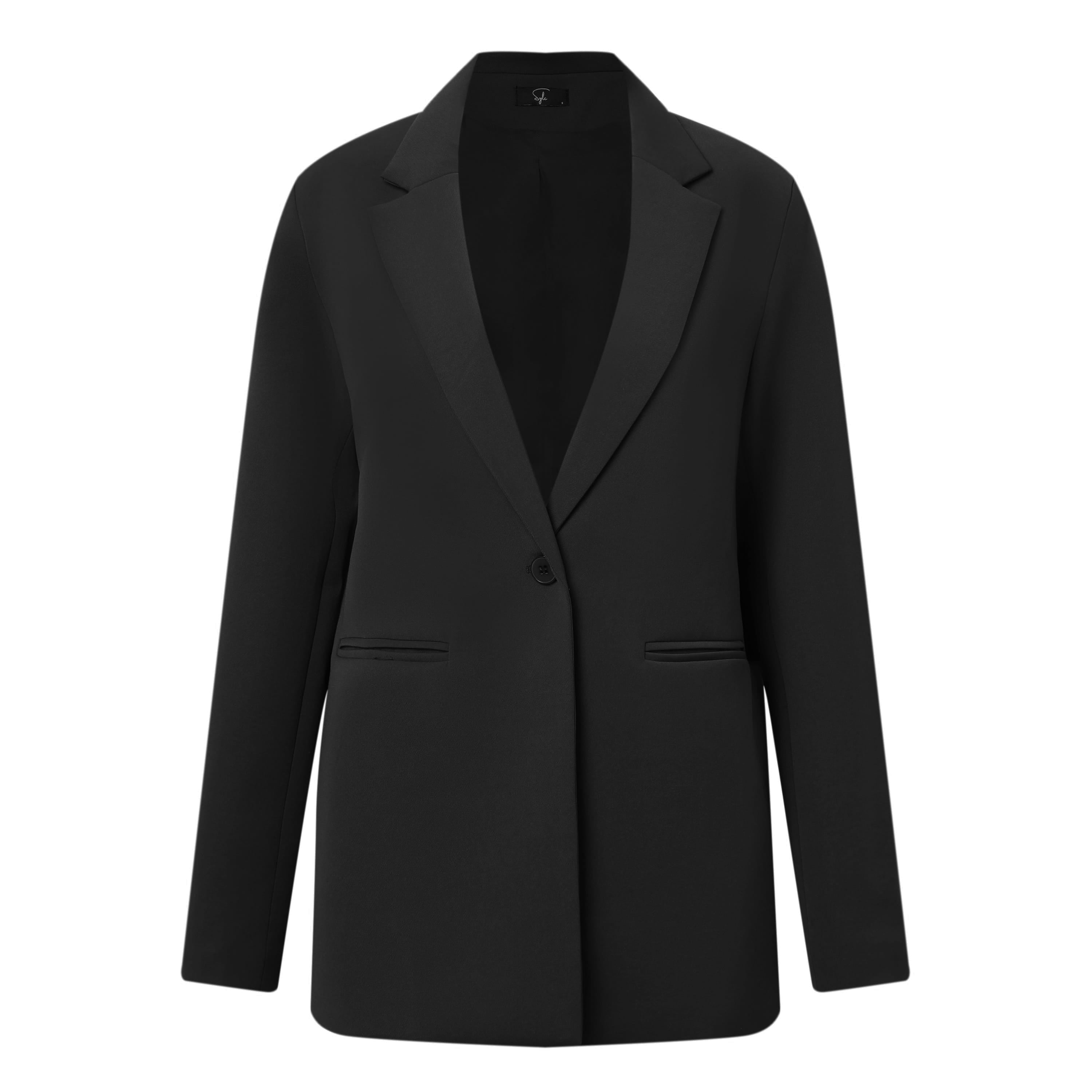 SYLC Designs Womens Black Suiting Blazer