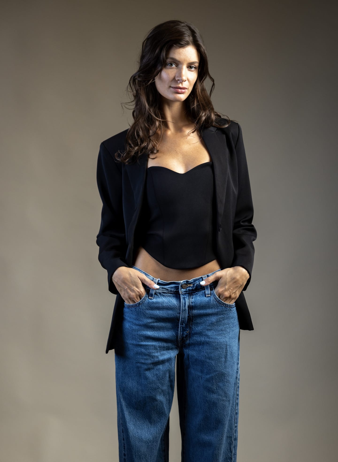 SYLC Designs Womens Black Suiting Blazer
