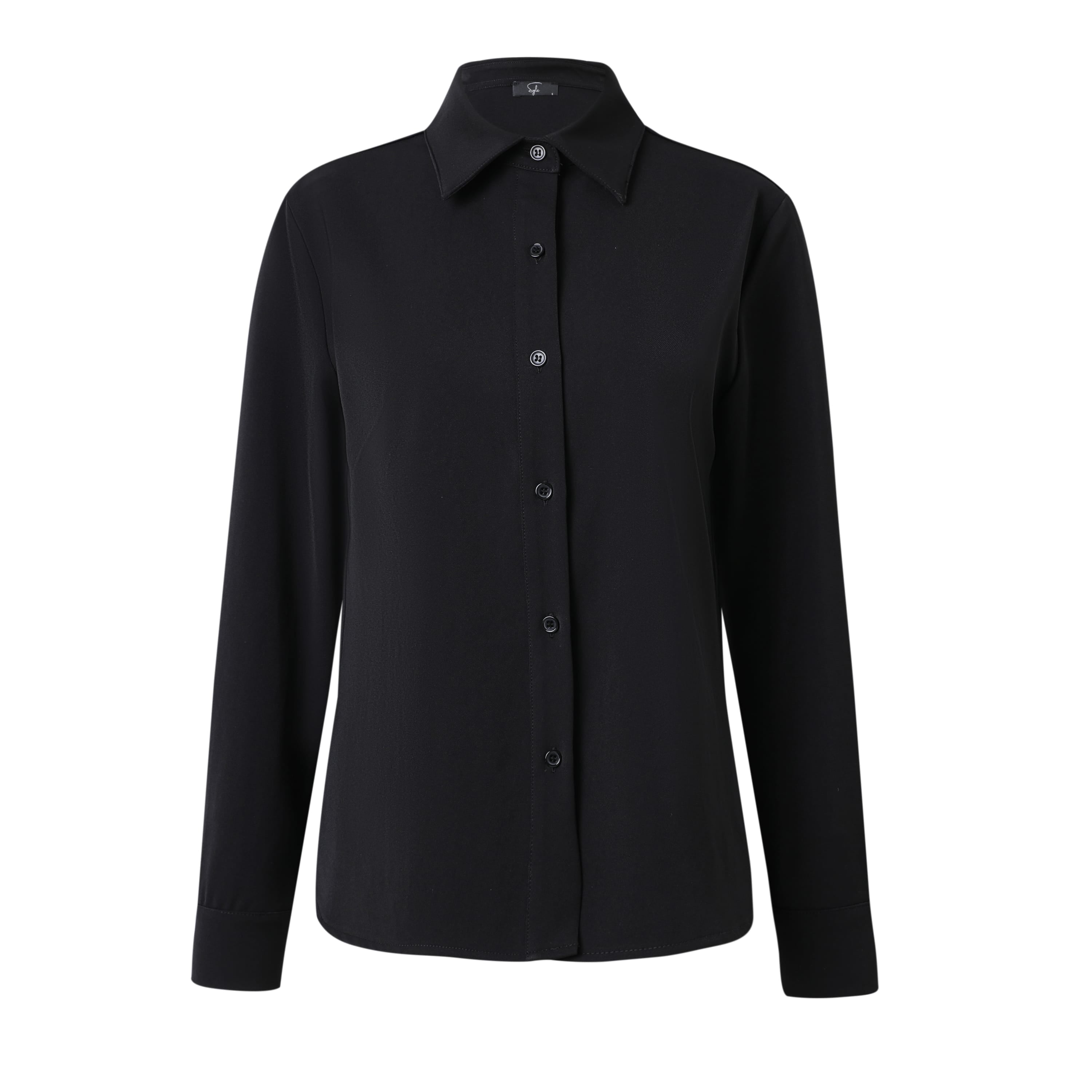 Sylc Designs Womens Black Suiting Button Down