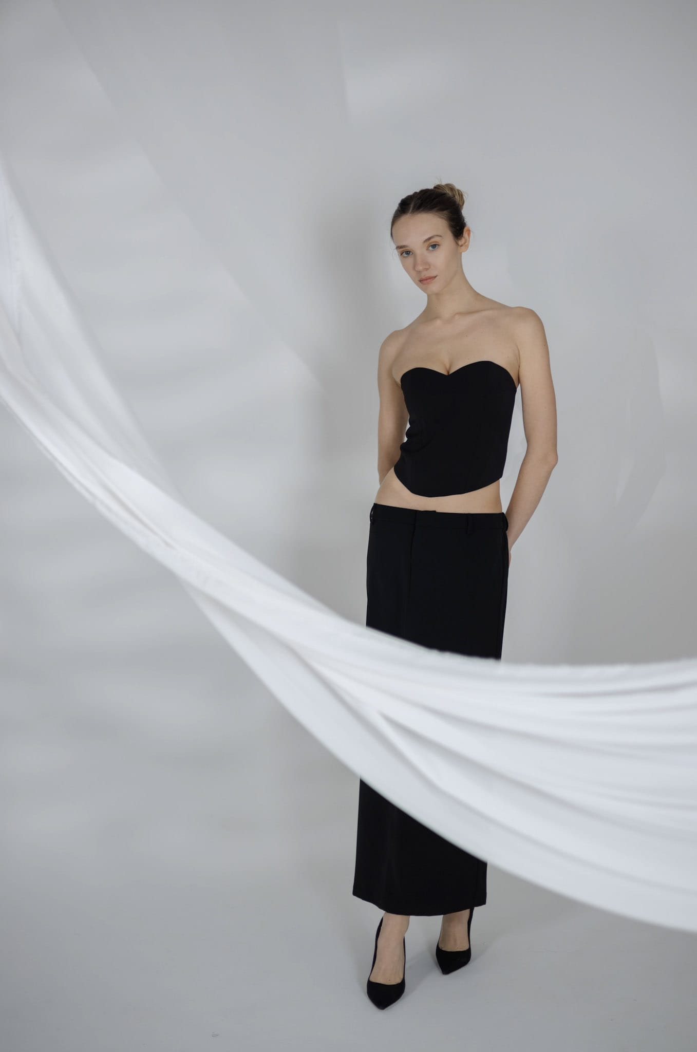 SYLC Designs Womens Black Suiting Maxi Skirt