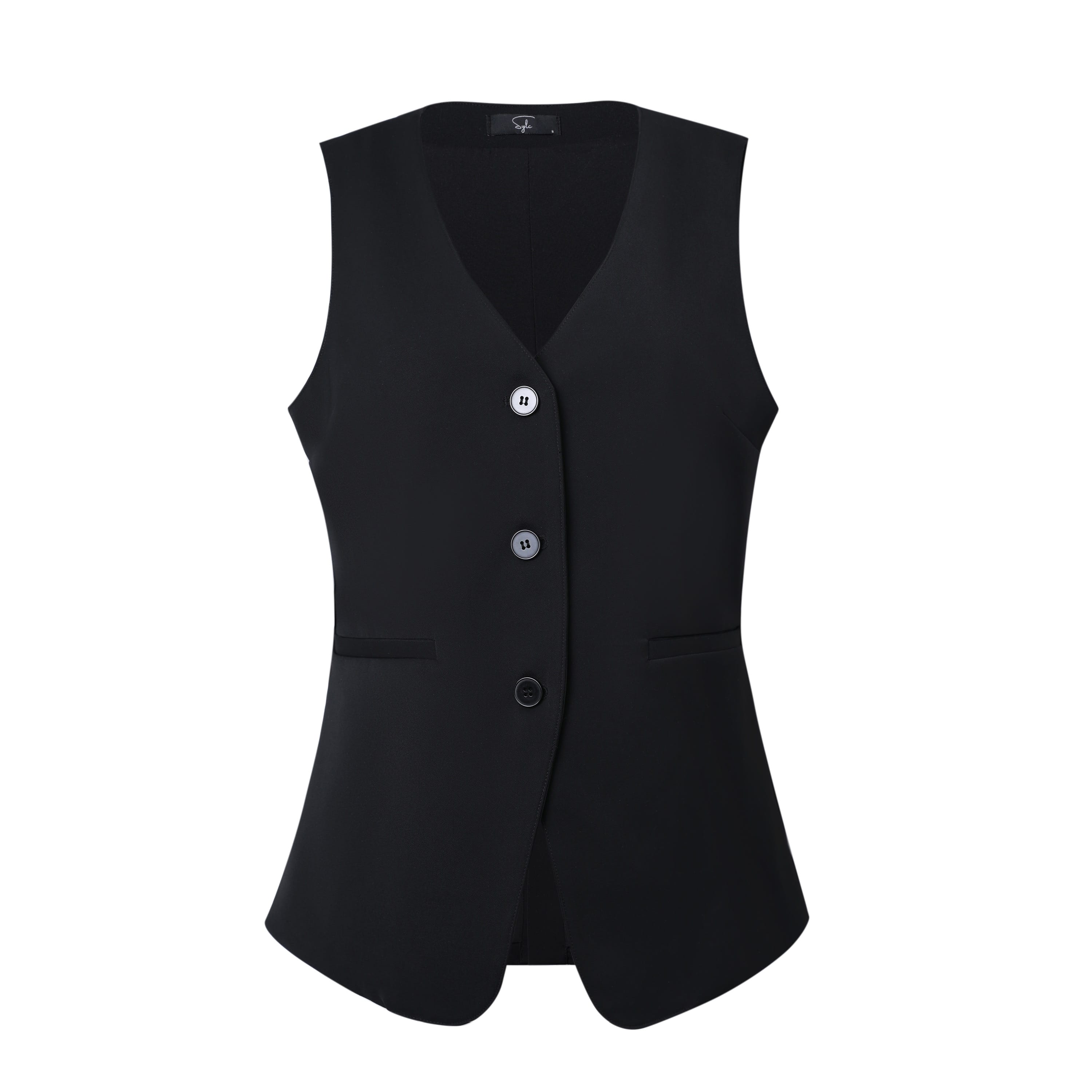 SYLC Designs Womens Black Suiting Vest