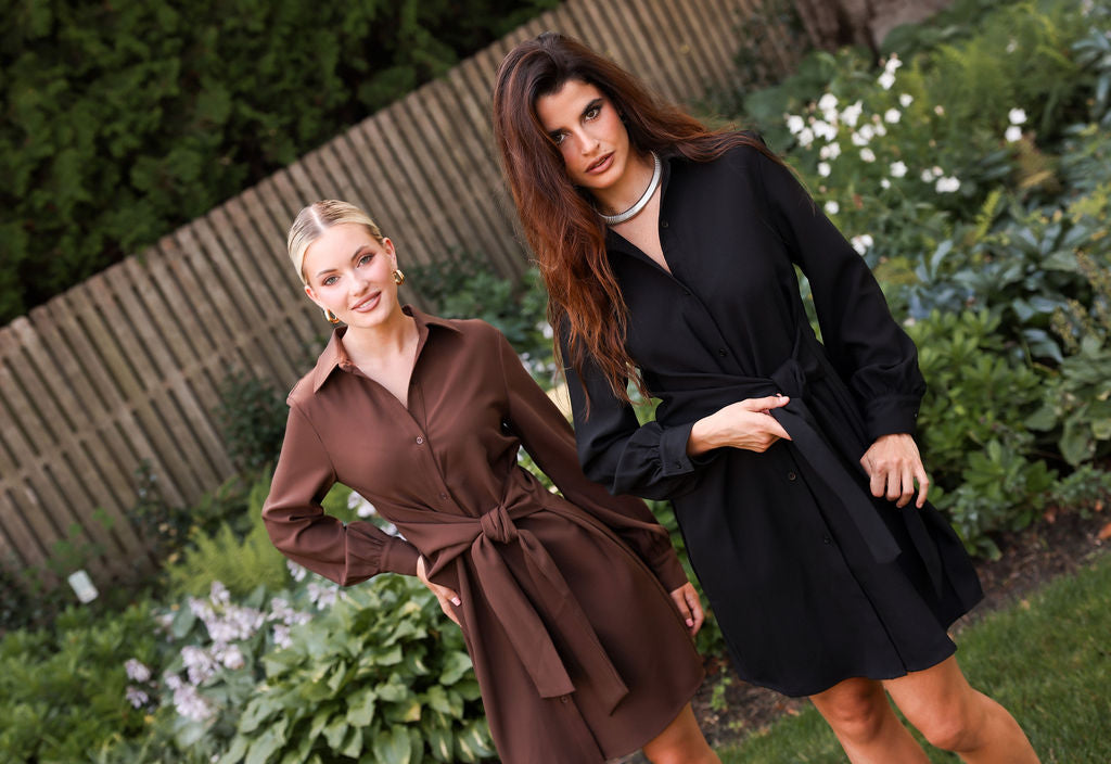 SYLC Designs Womens Black Suiting Wrap Dress