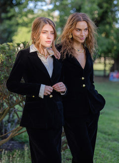 SYLC Designs Womens Black Velvet Blazer