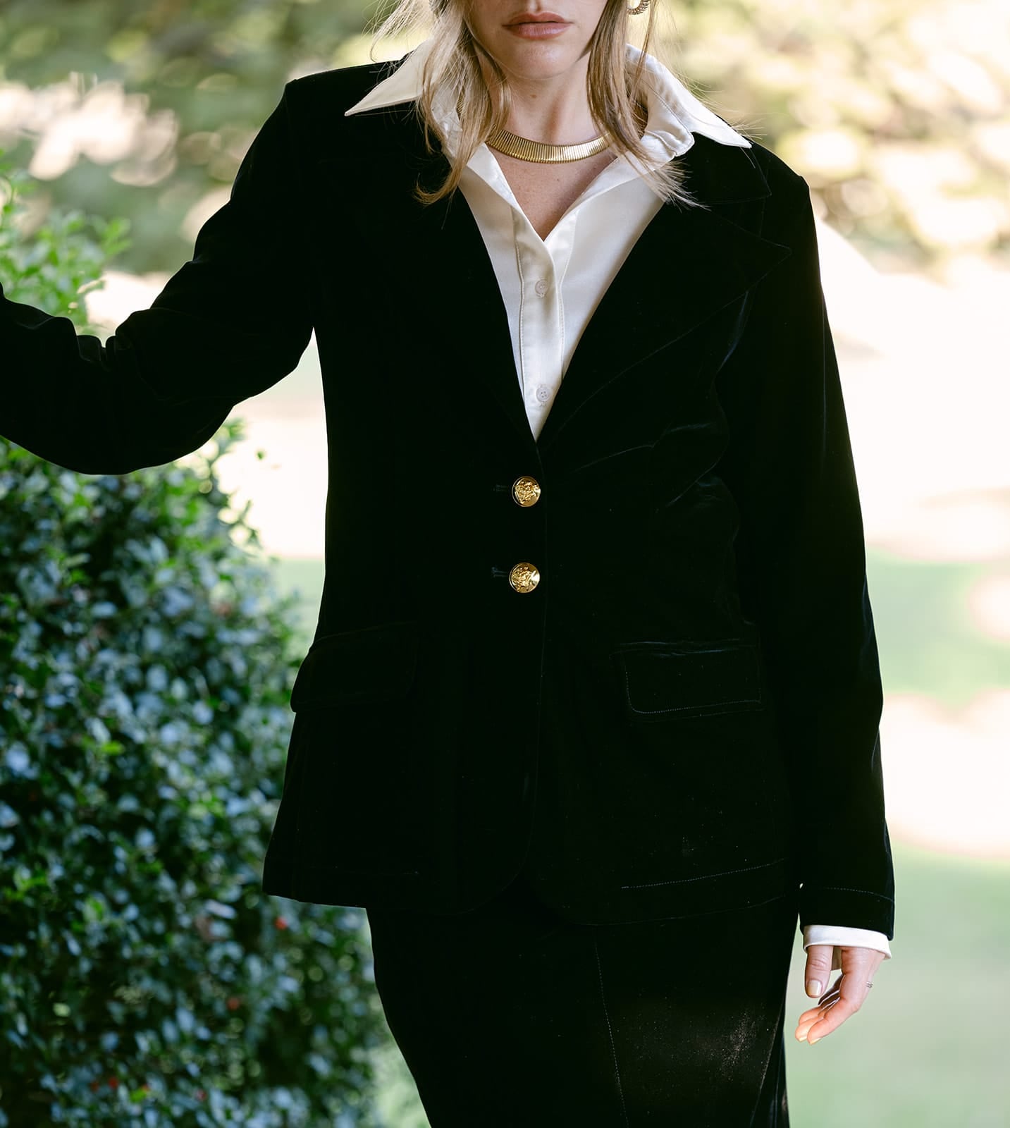 SYLC Designs Womens Black Velvet Blazer