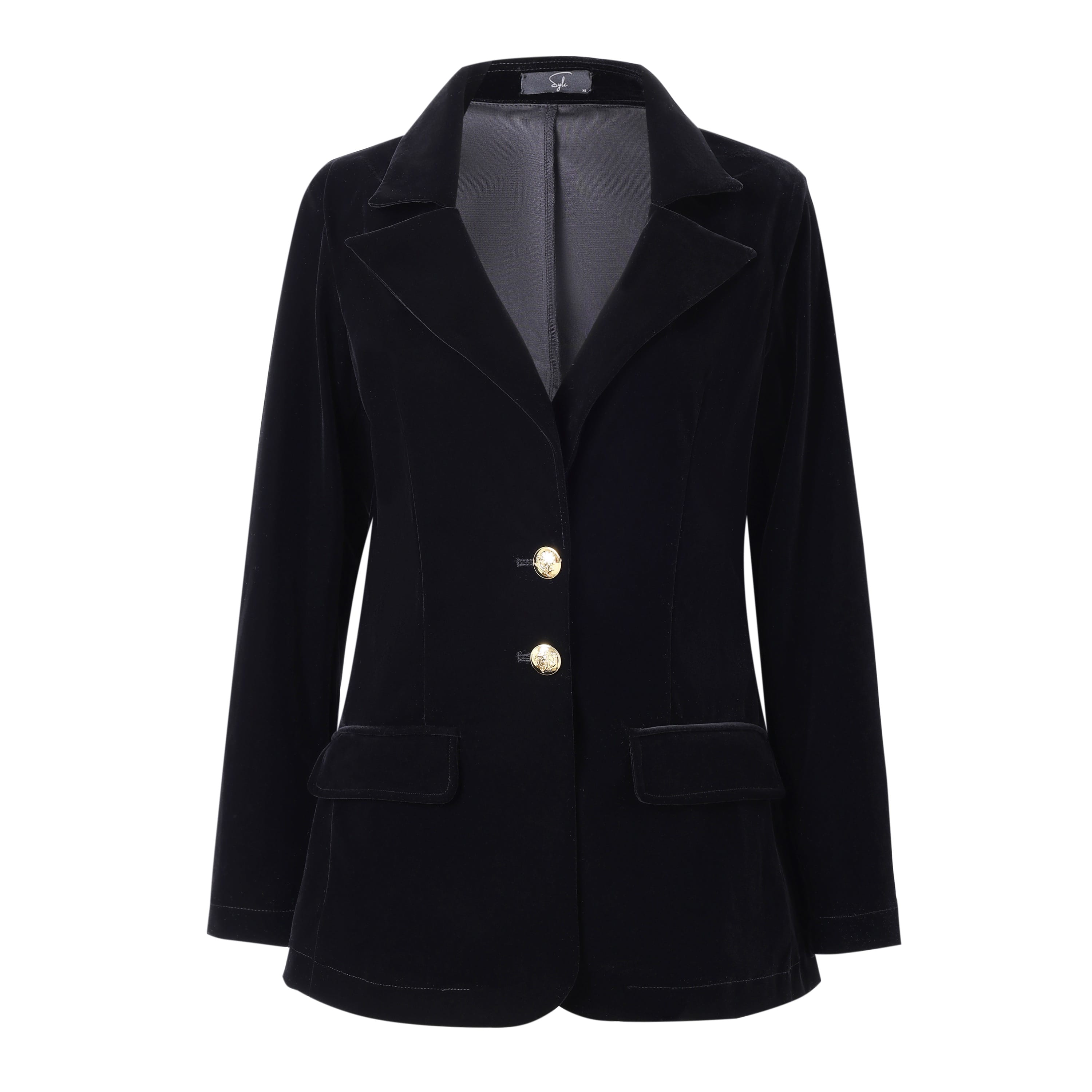 SYLC Designs Womens Black Velvet Blazer