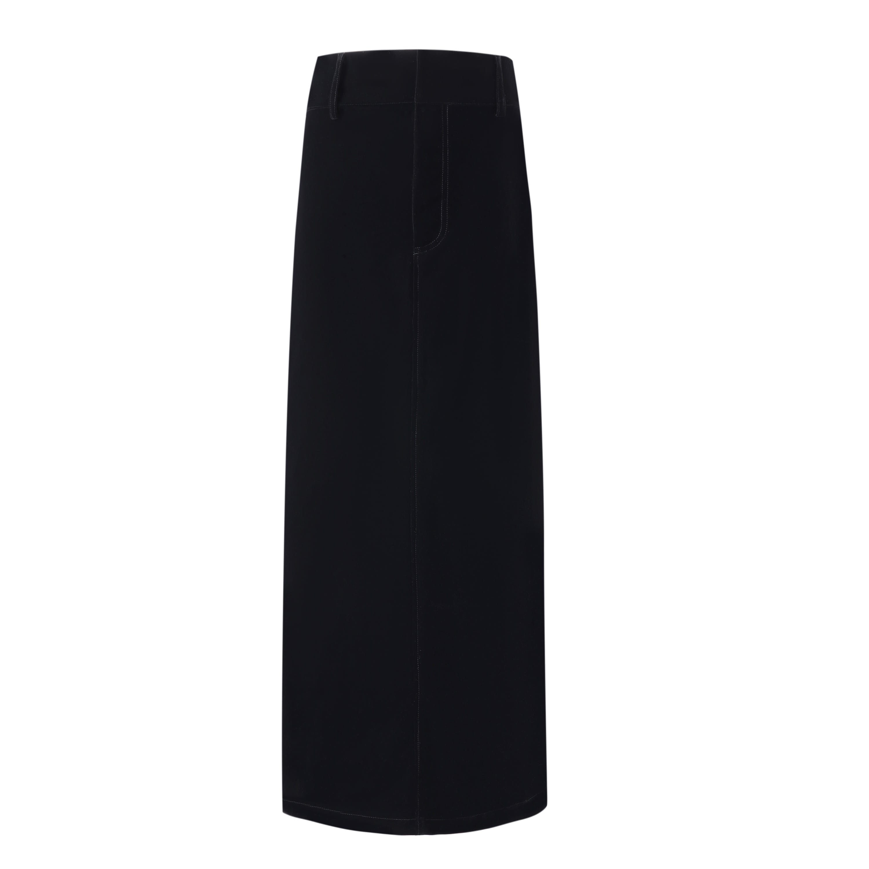 SYLC Designs Womens Black Velvet Maxi Skirt
