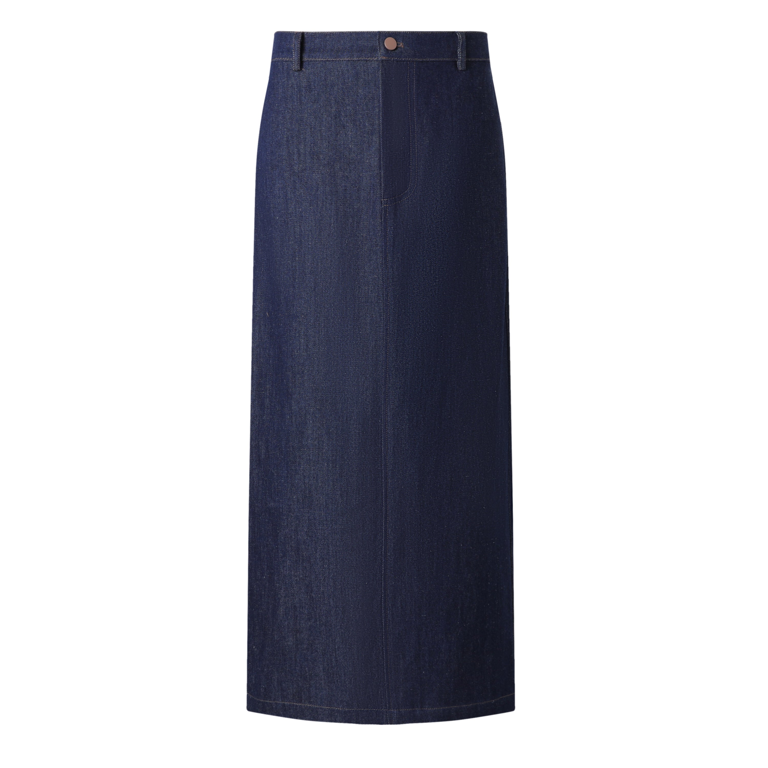 Sylc Designs Womens Blue Denim Elastic Maxi Skirt