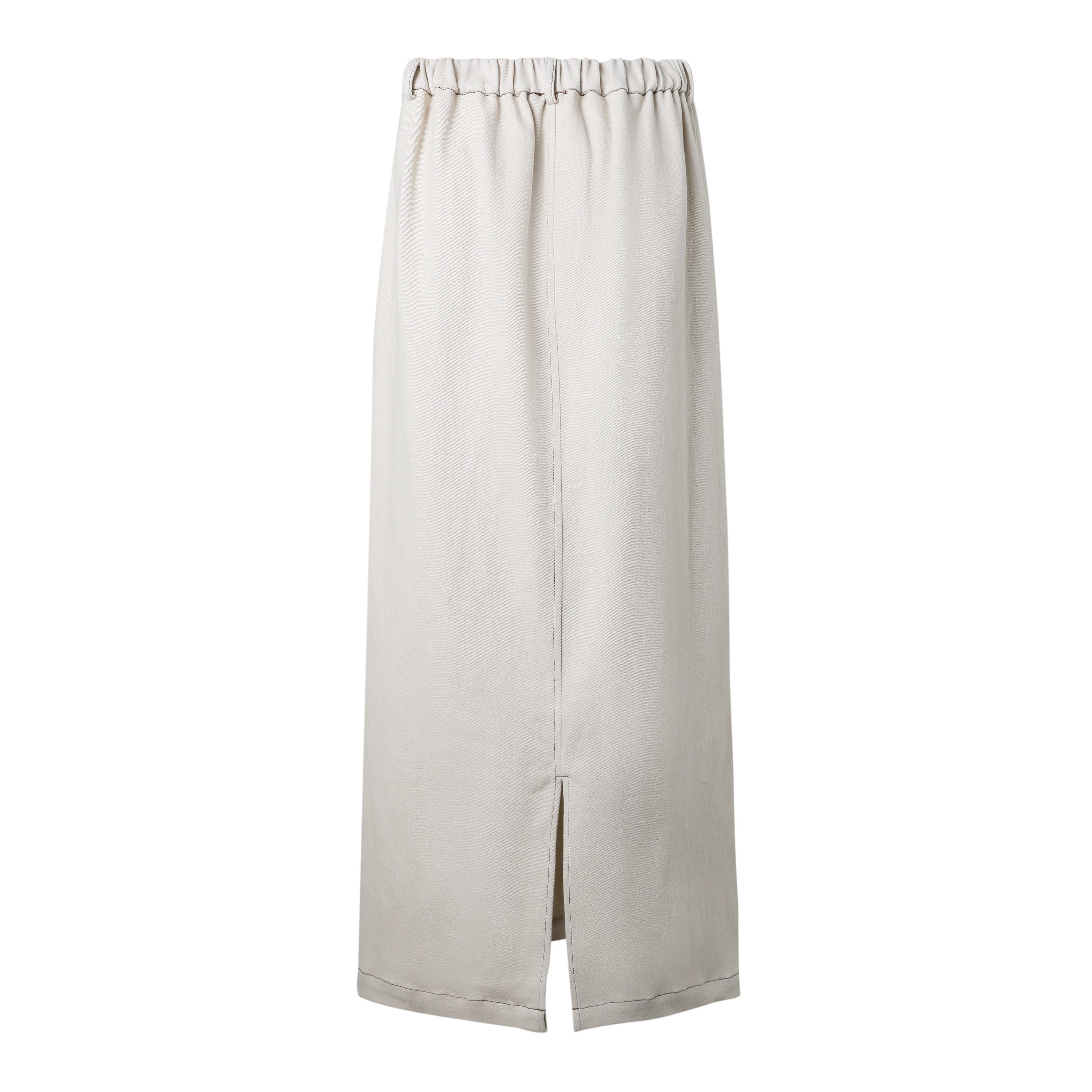 Sylc Designs Womens Bone Denim Elastic Maxi Skirt