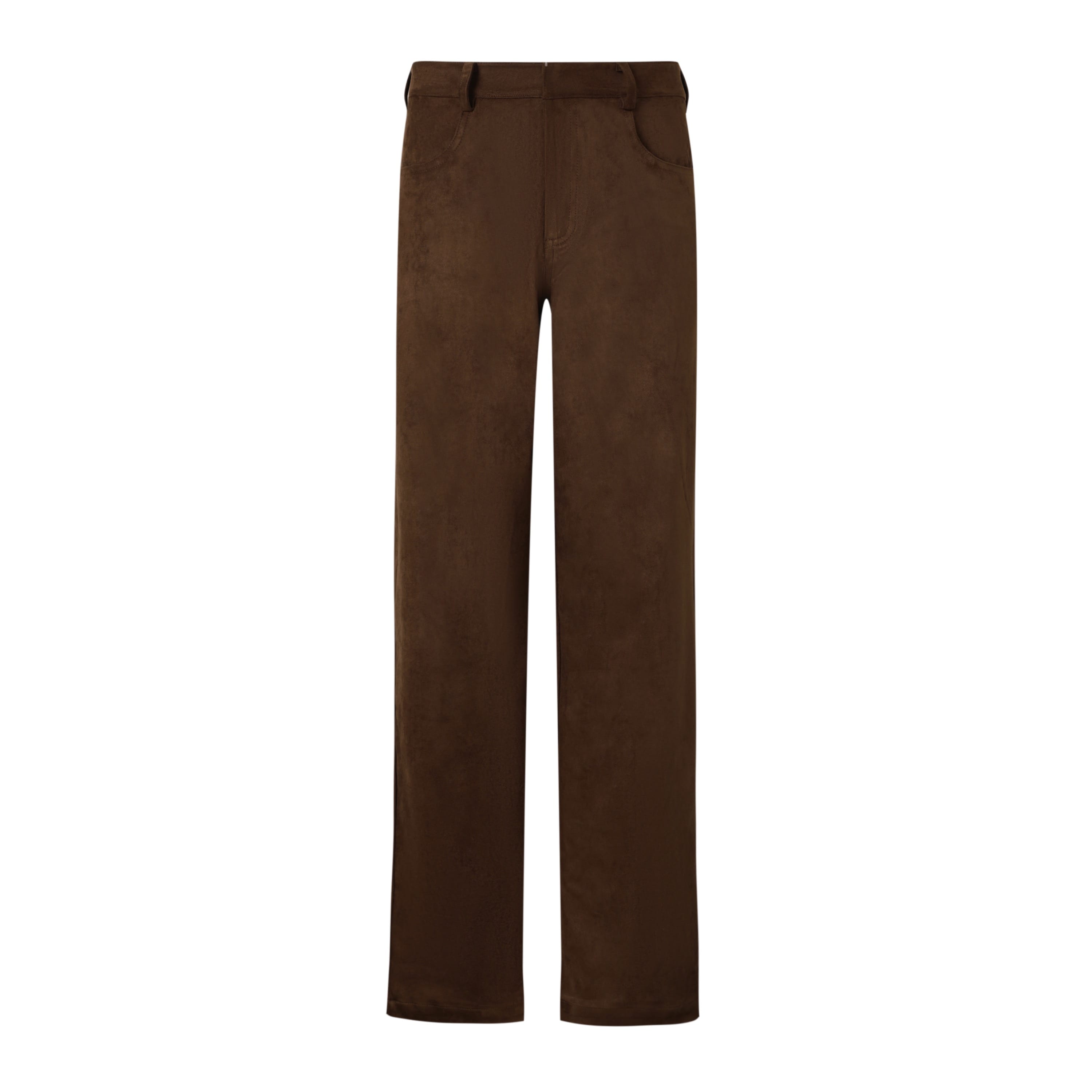 SYLC Designs Womens Brown Suede Trousers