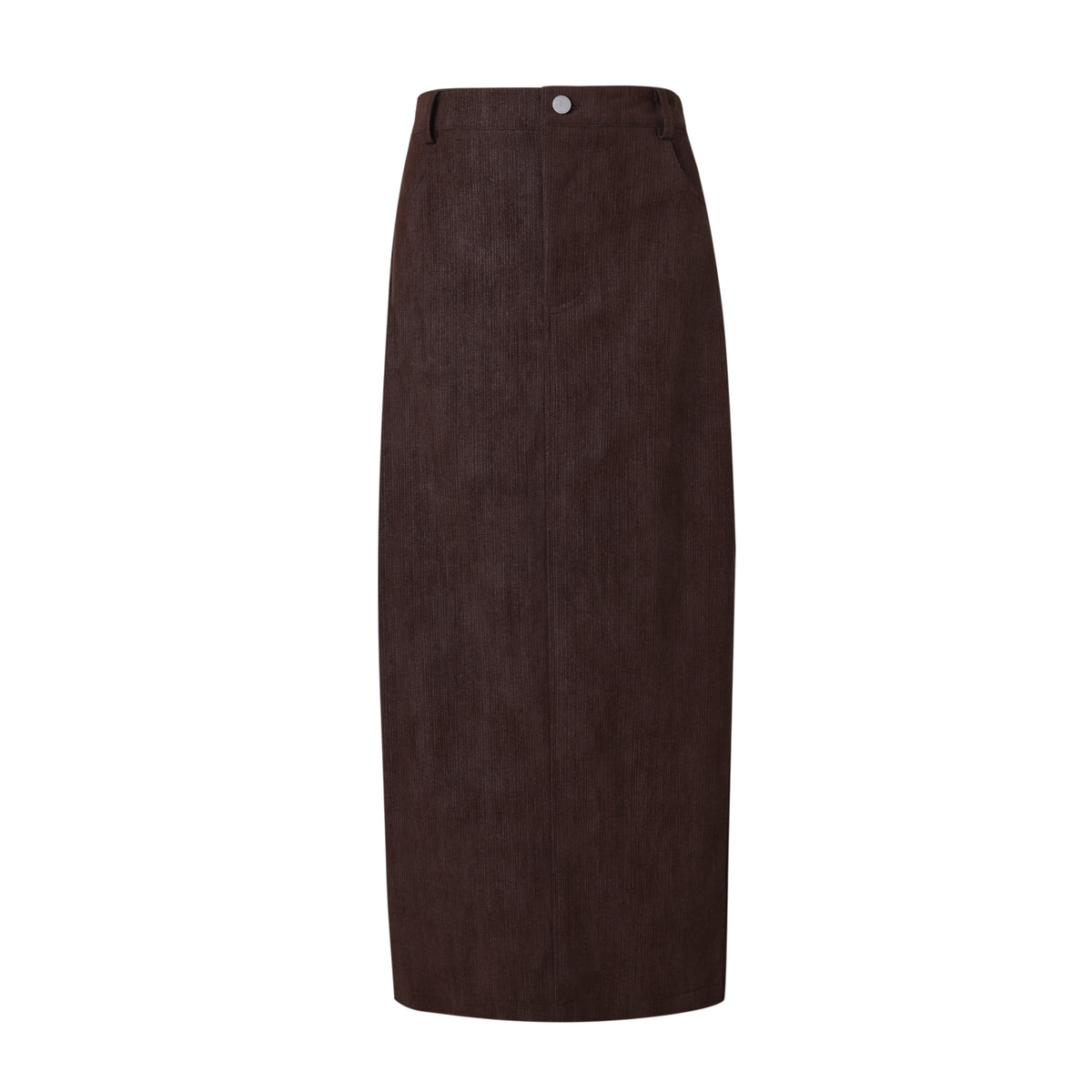 Sylc Designs Womens Brown Textured Vegan Leather Maxi Skirt