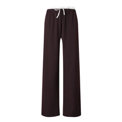 Sylc Designs Womens Burgundy Pinstripe Double Waistband Everyday Pant