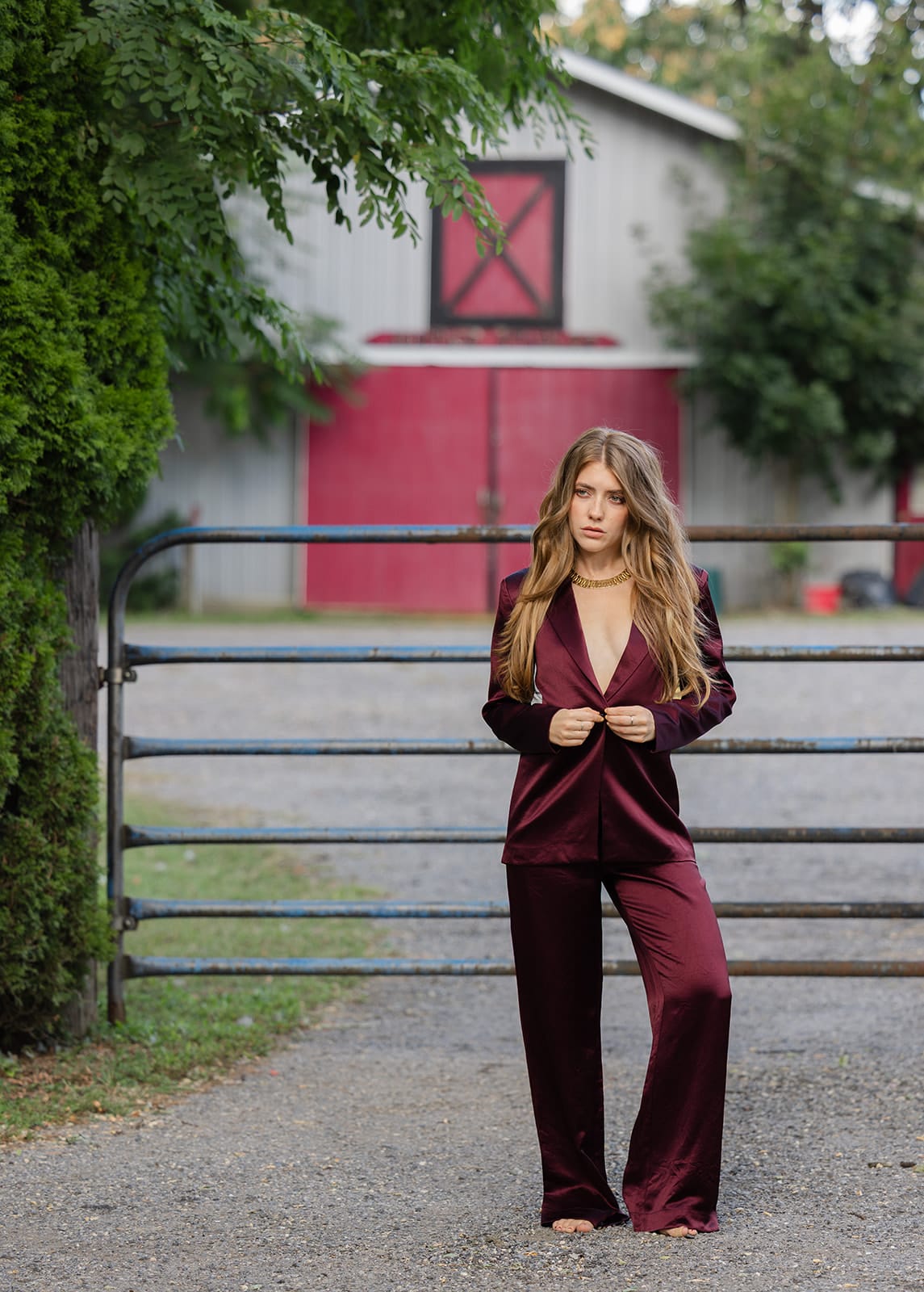 Sylc Designs Womens Cabernet Satin Pants