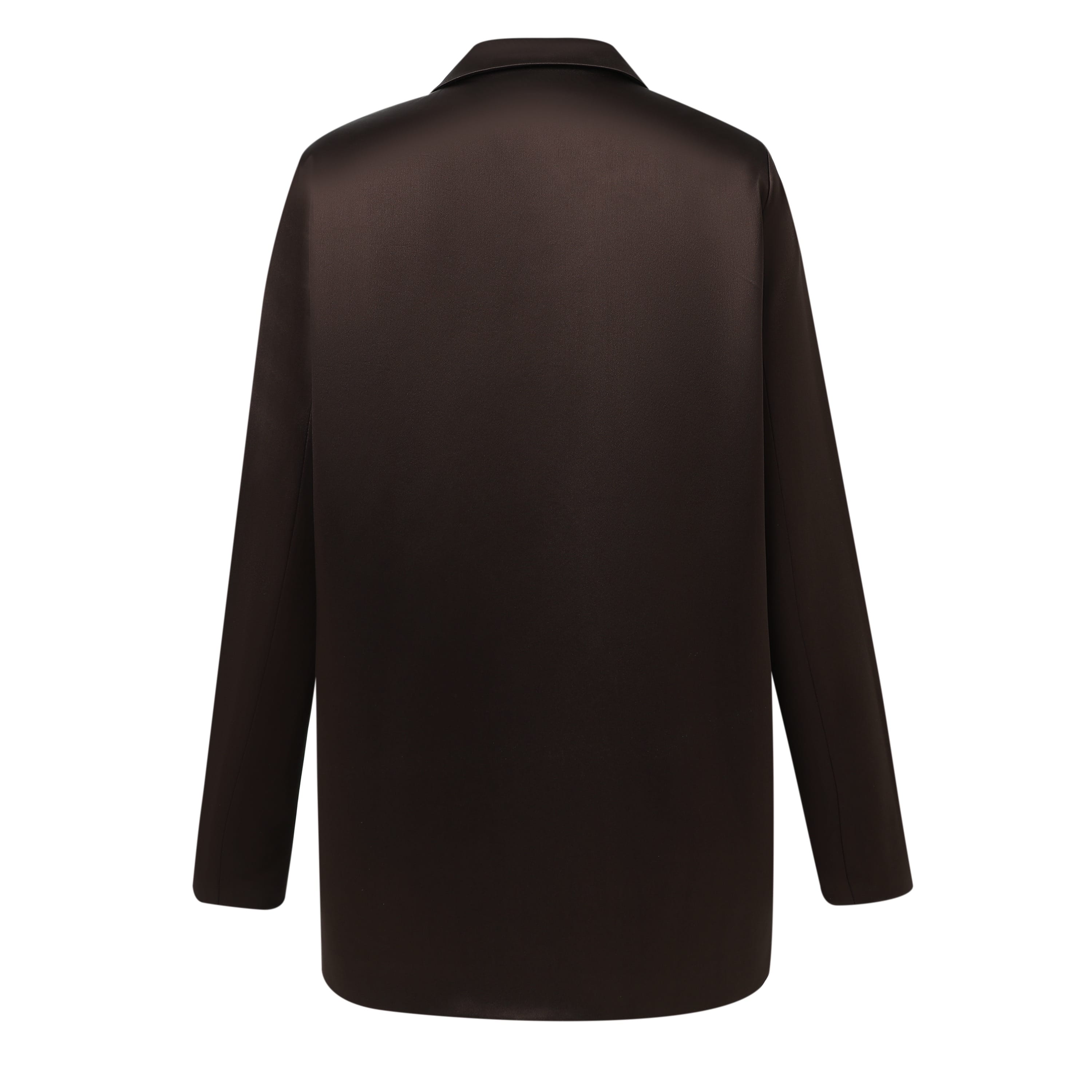 Sylc Designs Womens Chocolate Brown Satin Blazer
