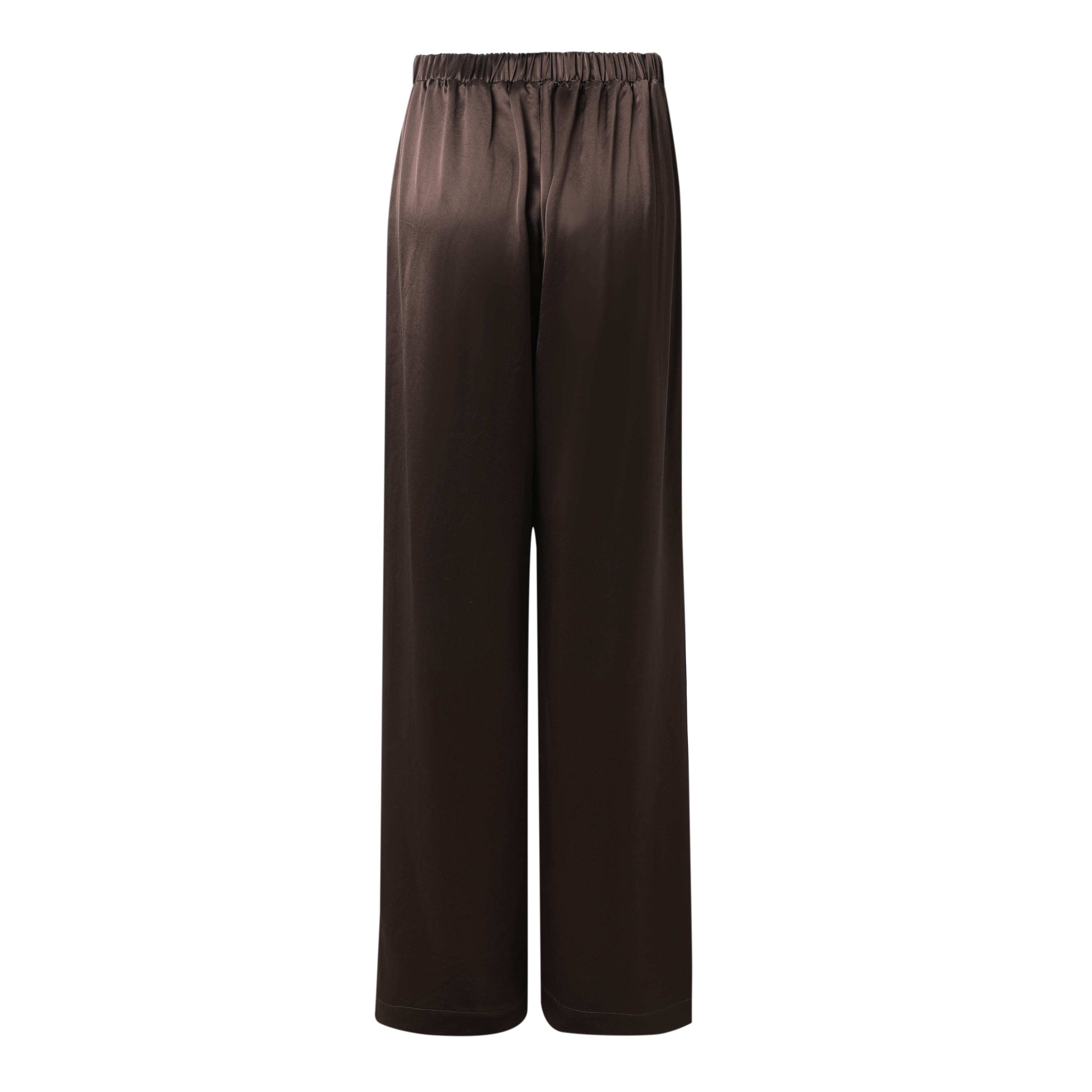 Sylc Designs Womens Chocolate Brown Satin Pants