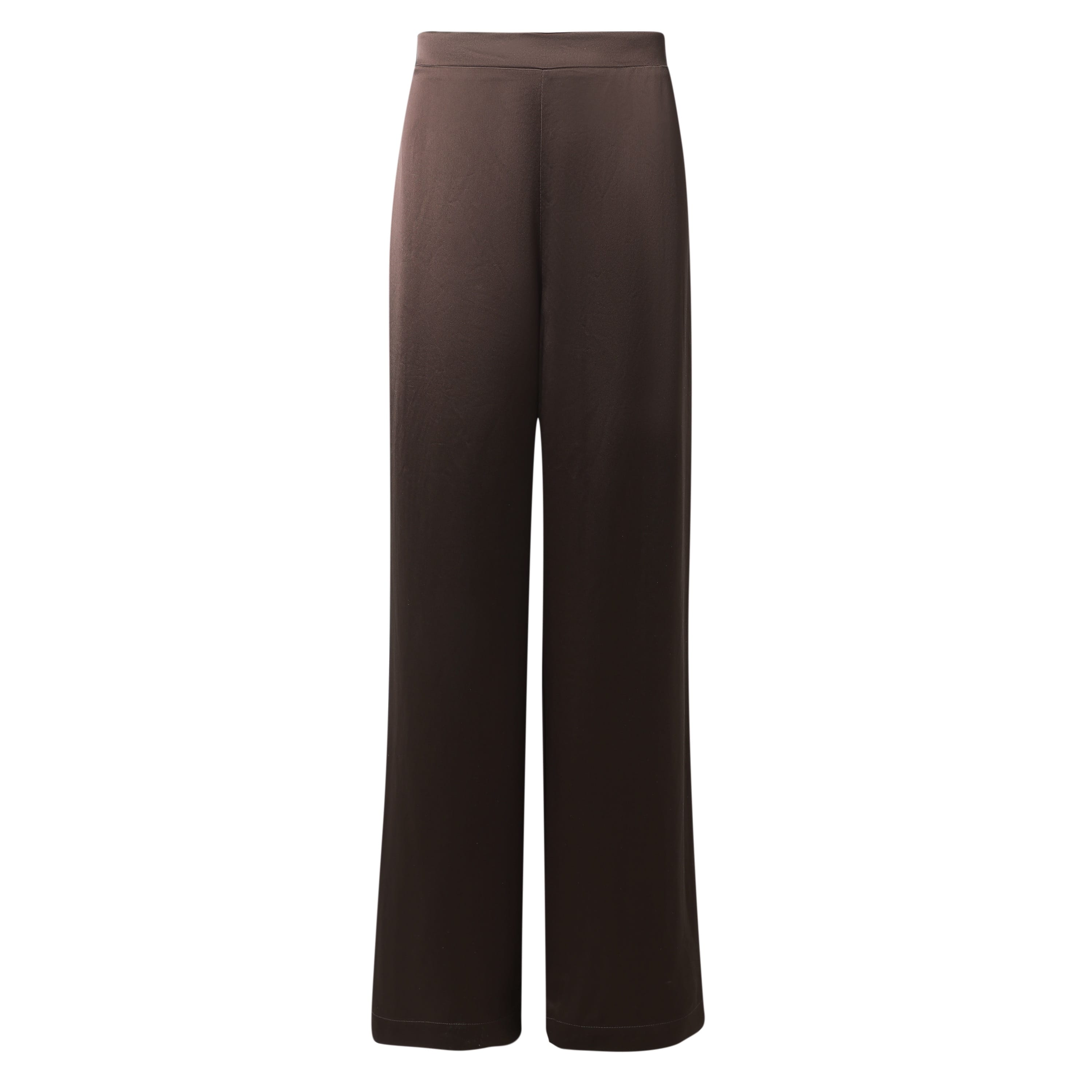 Sylc Designs Womens Chocolate Brown Satin Pants