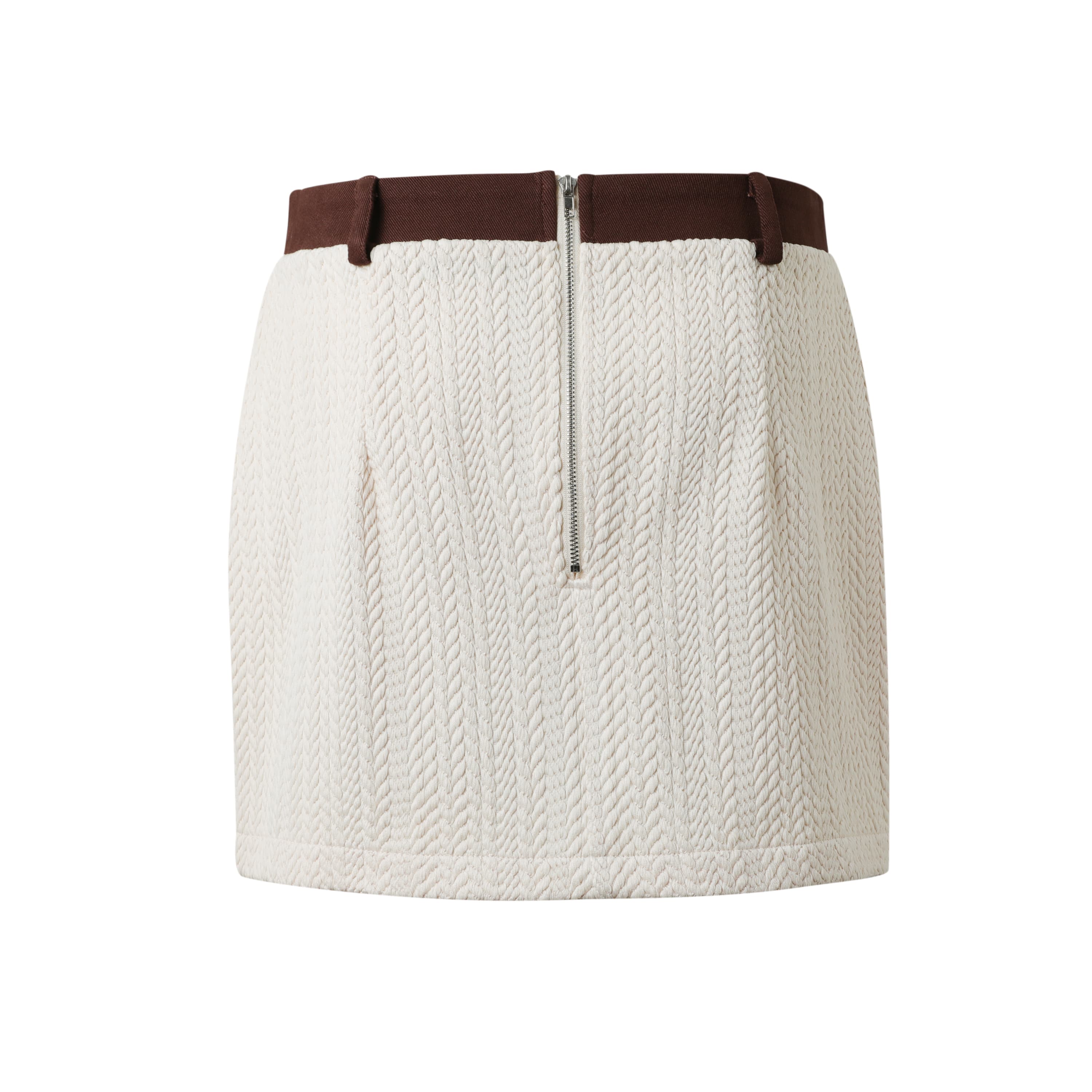 Sylc Designs Womens Cream Knit Mini Skirt