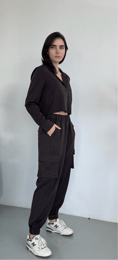 SYLC Designs Womens Dark Brown Cotton Cargo Pants