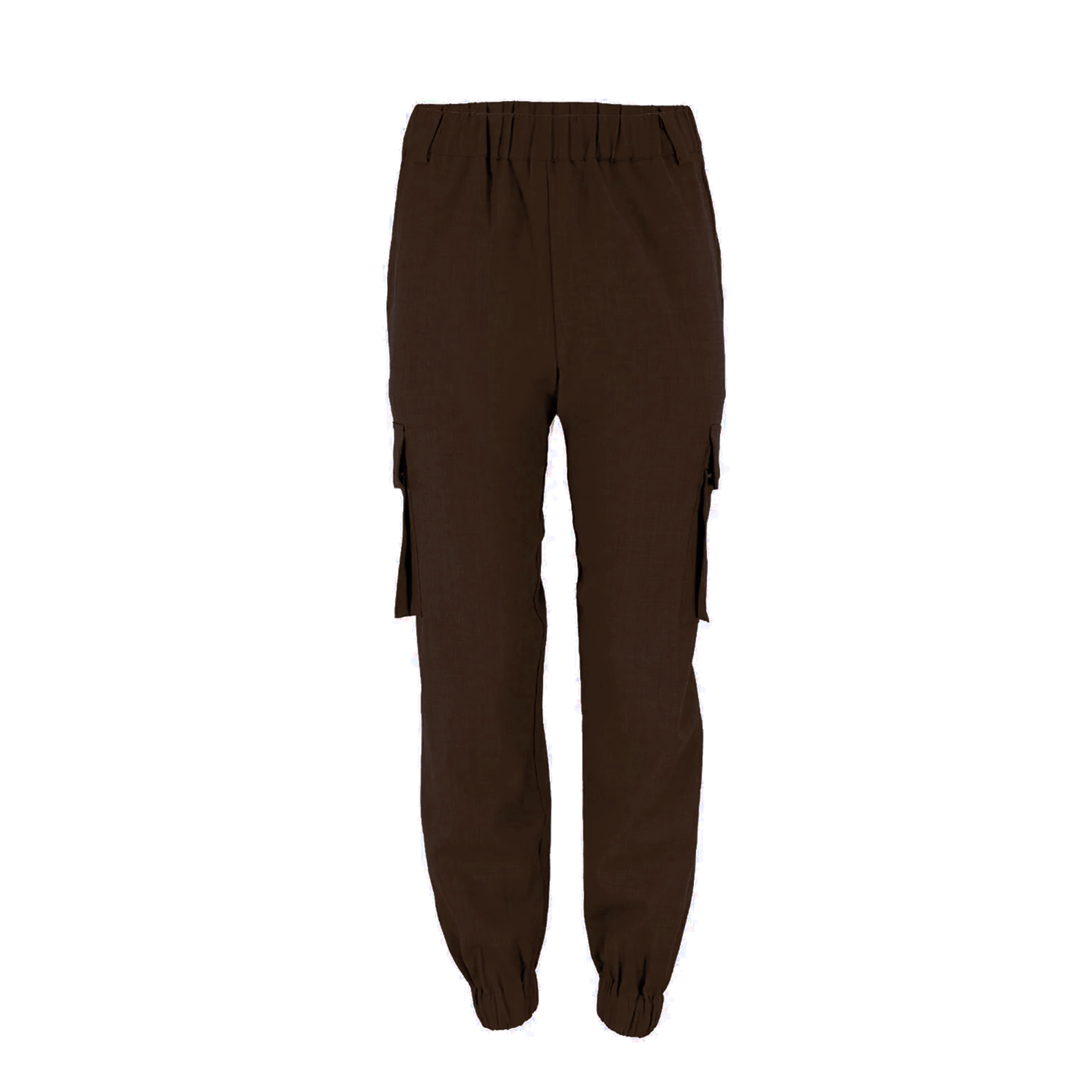 SYLC Designs Womens Dark Brown Cotton Cargo Pants