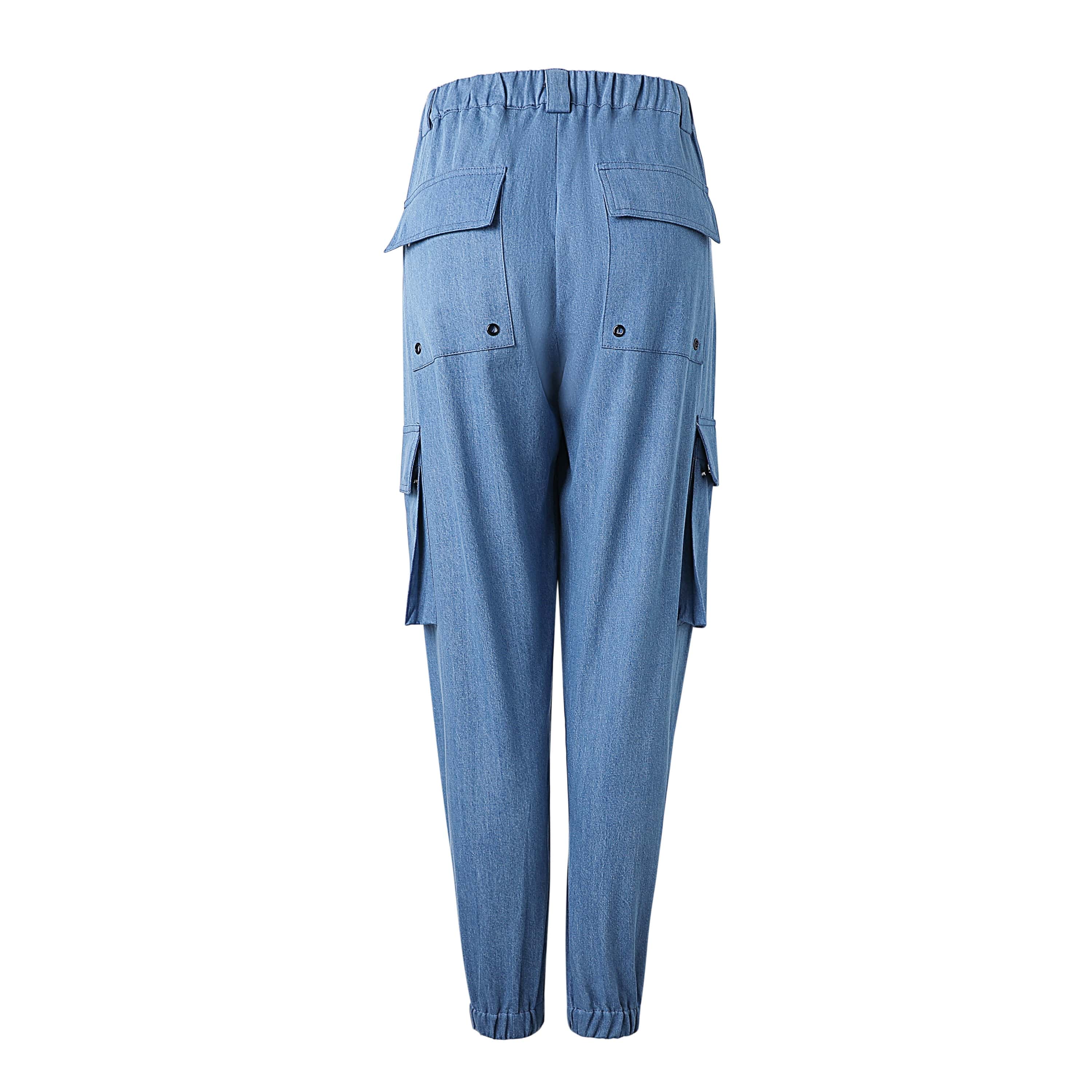 Sylc Designs Womens Denim Cargo Pants