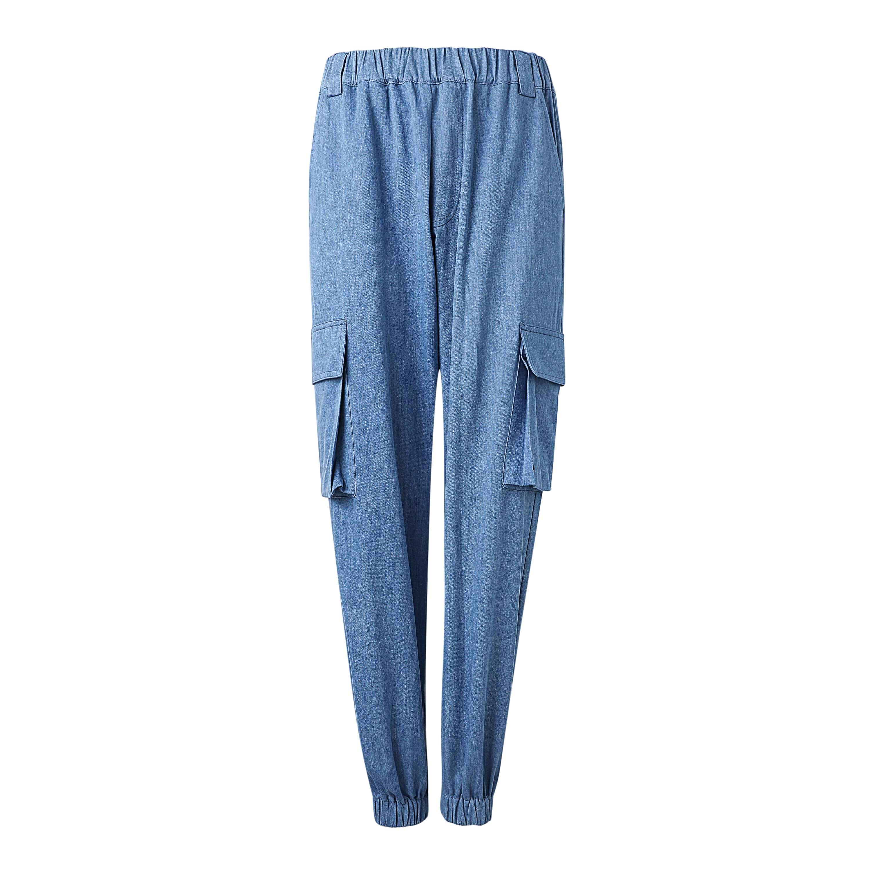 Sylc Designs Womens Denim Cargo Pants