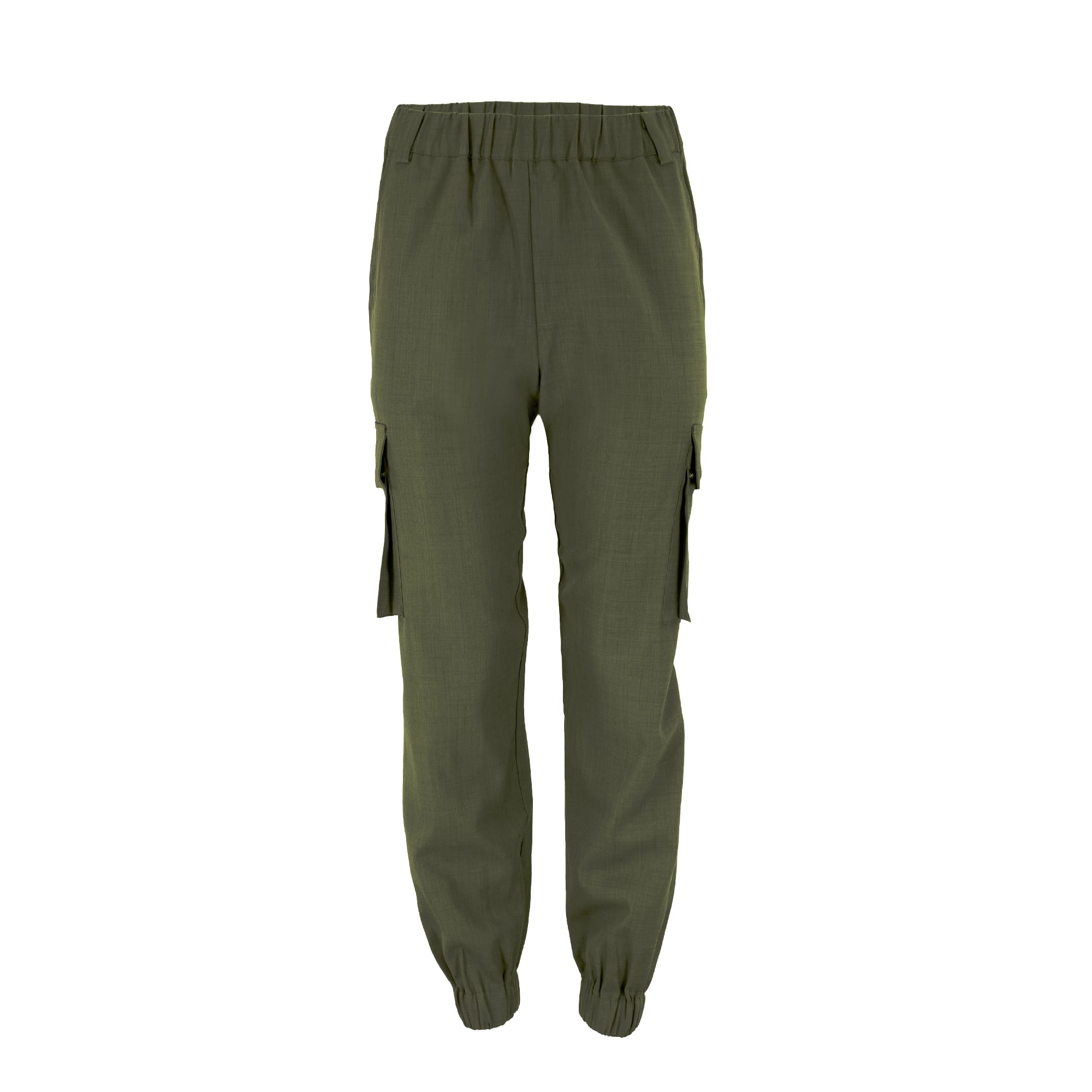 Sylc Designs Womens Green Cotton Linen Cargo Pants