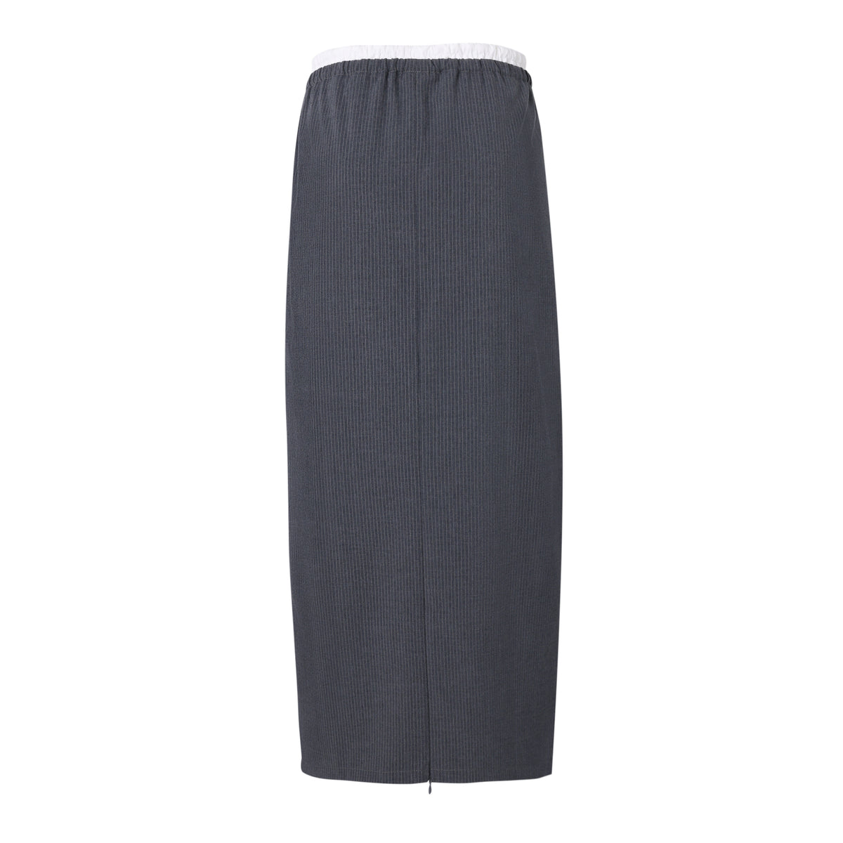 Sylc Designs Womens Grey Pinstripe Double Waistband Everyday Skirt