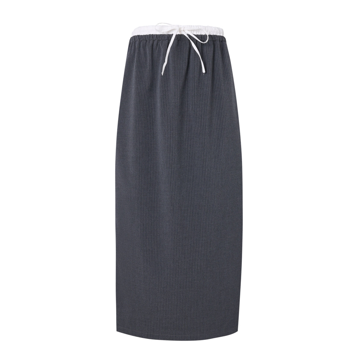 Sylc Designs Womens Grey Pinstripe Double Waistband Everyday Skirt