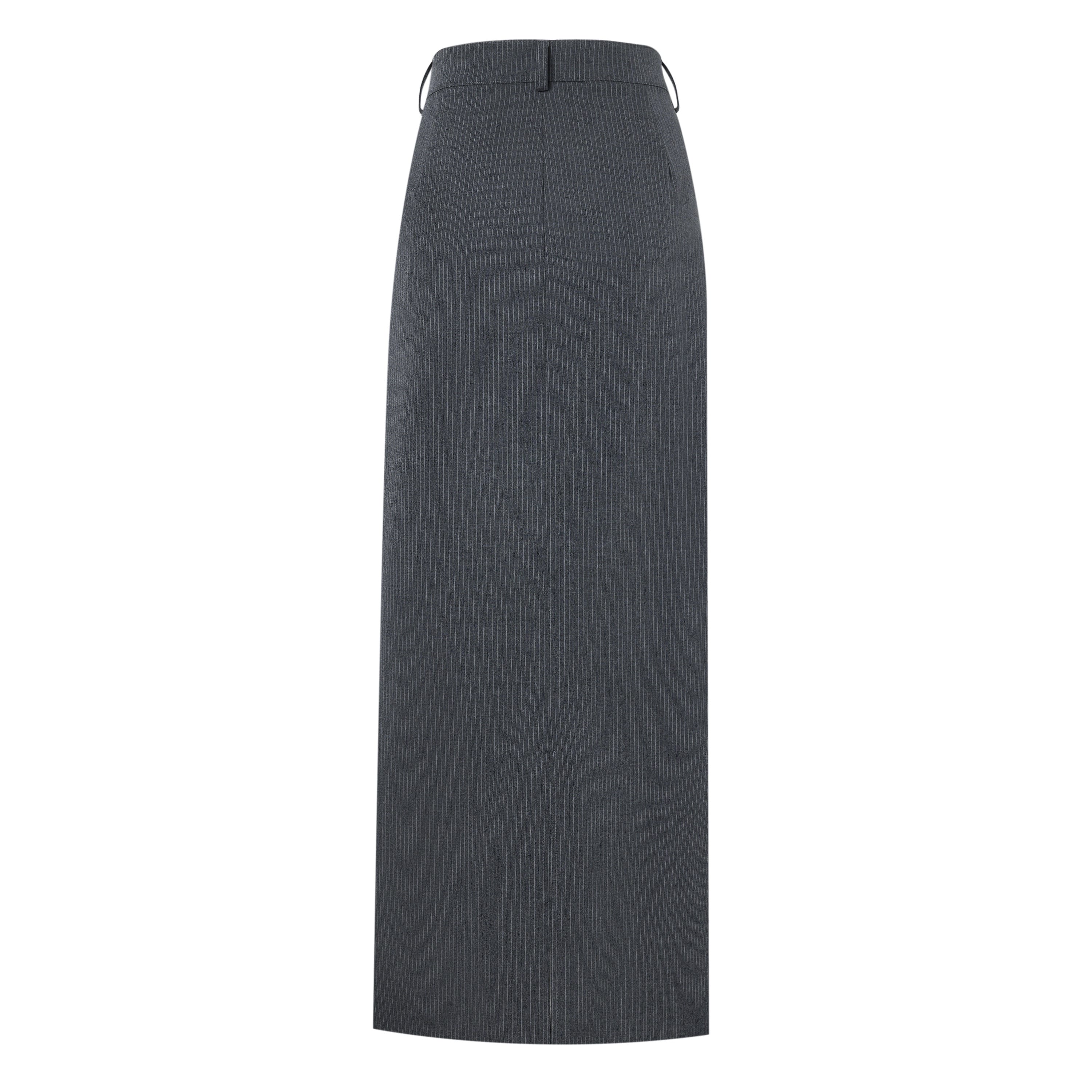 SYLC Designs Womens Grey Pinstripe Maxi Skirt