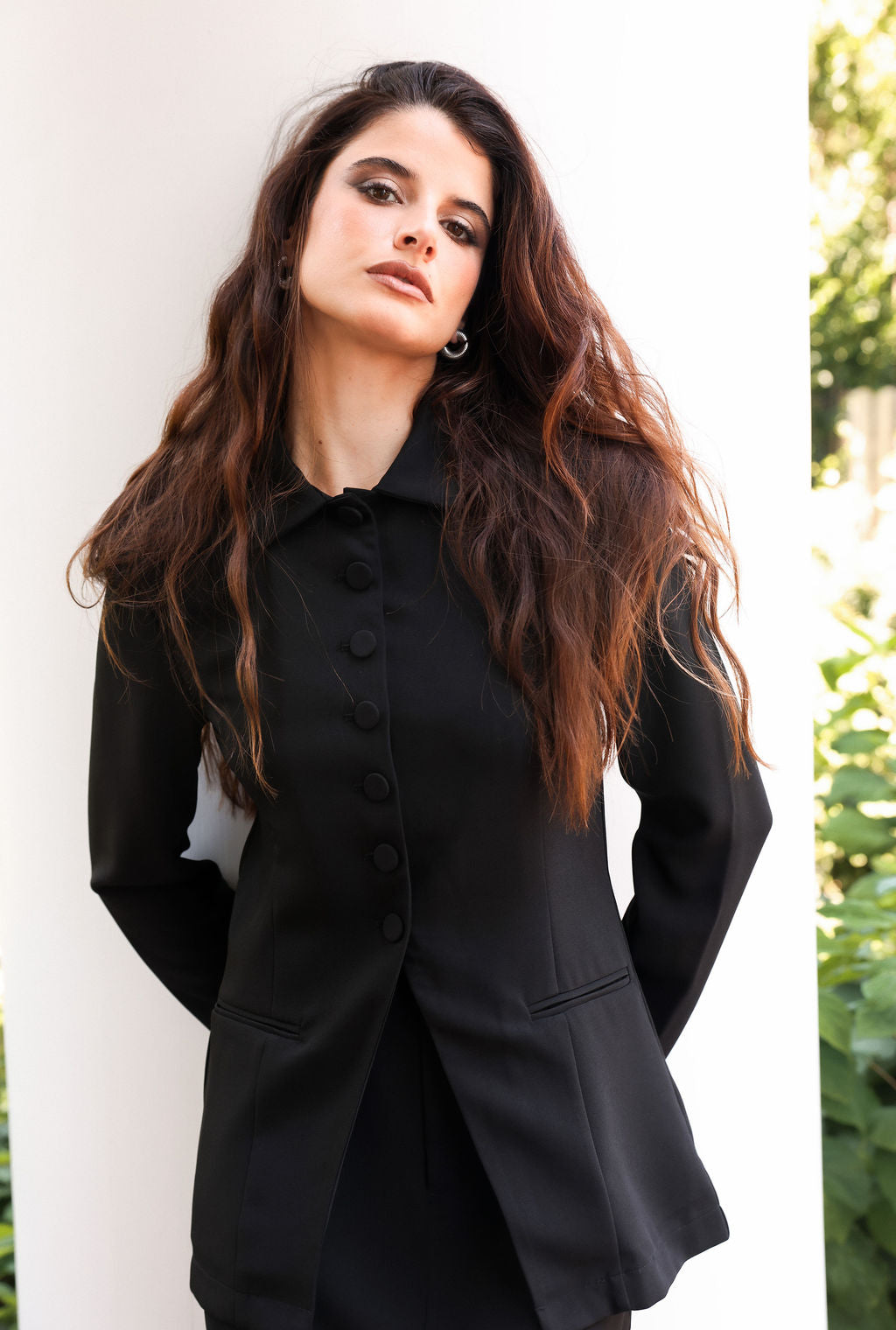 SYLC Designs Womens High Neck Suiting Blazer