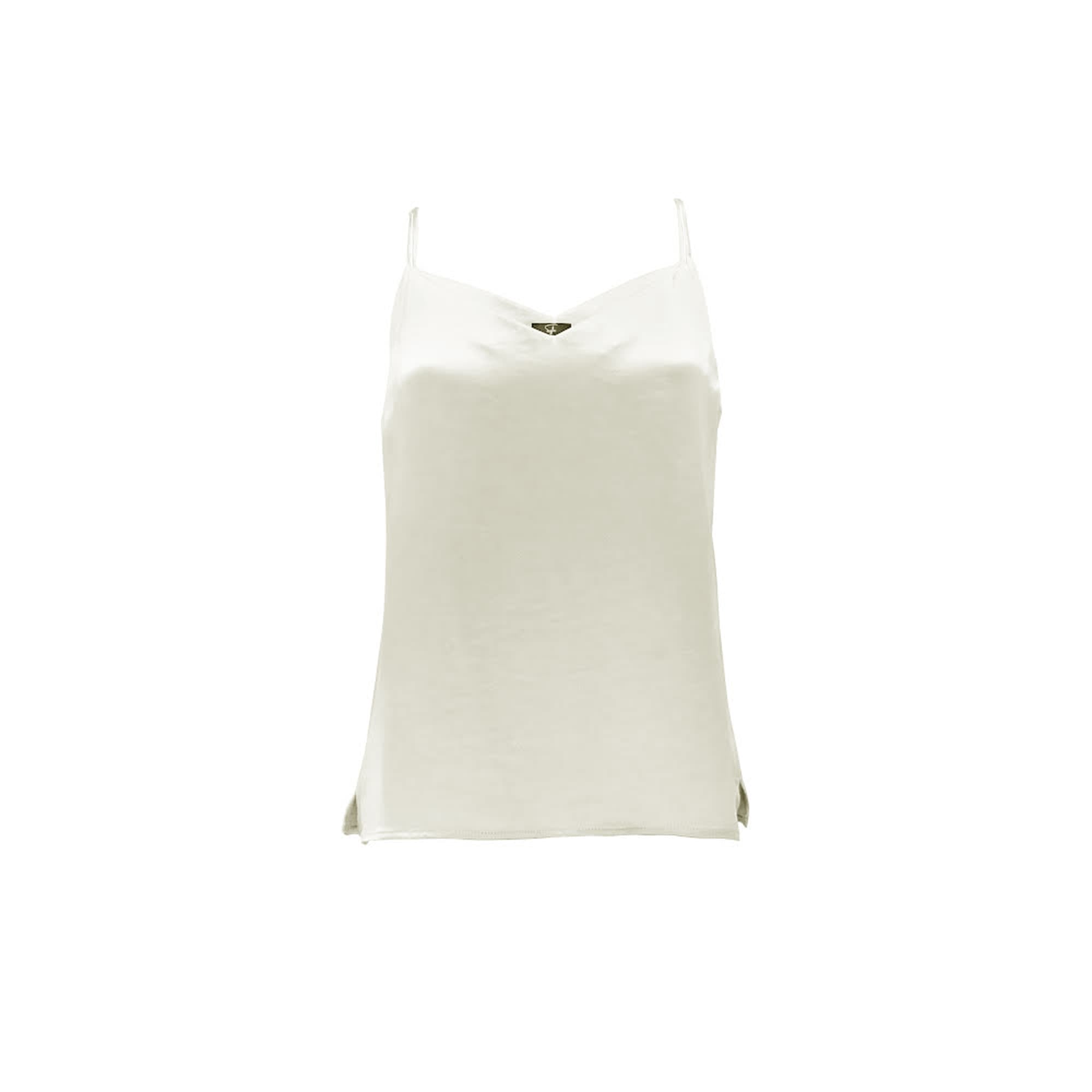 Sylc Designs Womens Ivory Satin Tank Top